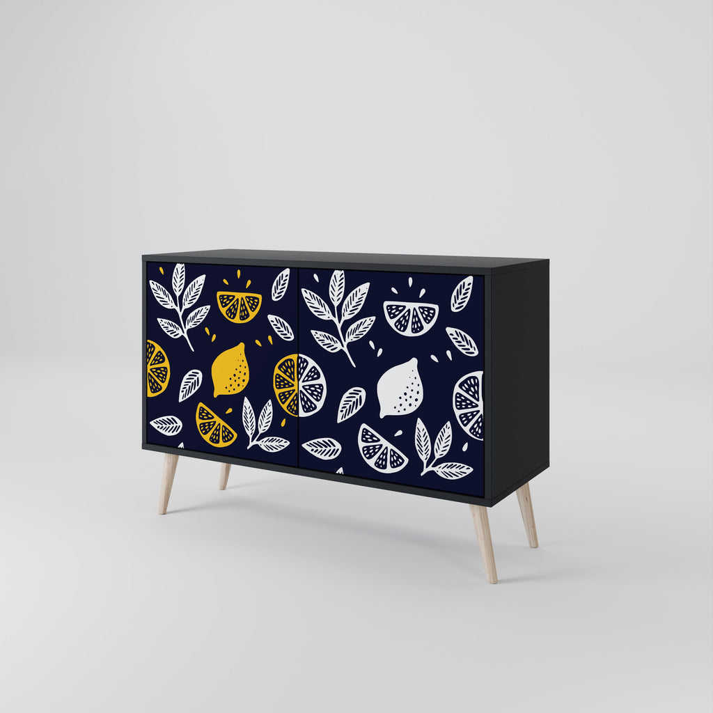 CITRUS BLACK AND WHITE Μπουφές με 2 πόρτες σε μαύρο φινίρισμα