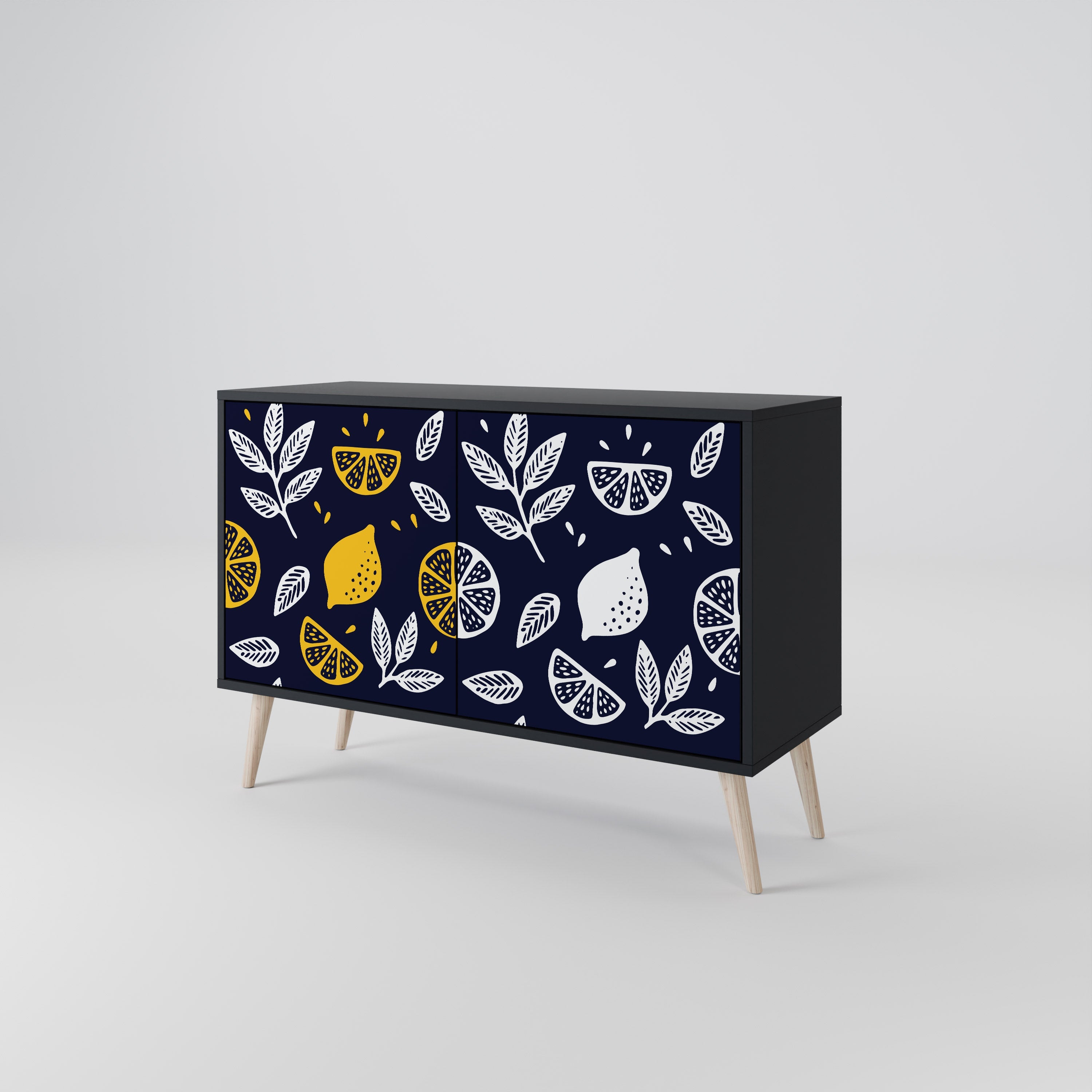 CITRUS BLACK AND WHITE Μπουφές με 2 πόρτες σε μαύρο φινίρισμα