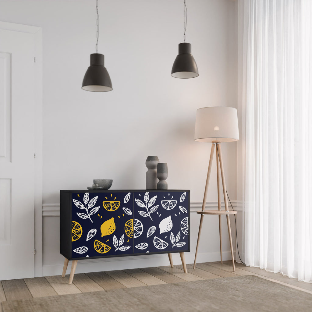 CITRUS BLACK AND WHITE Μπουφές με 2 πόρτες σε μαύρο φινίρισμα