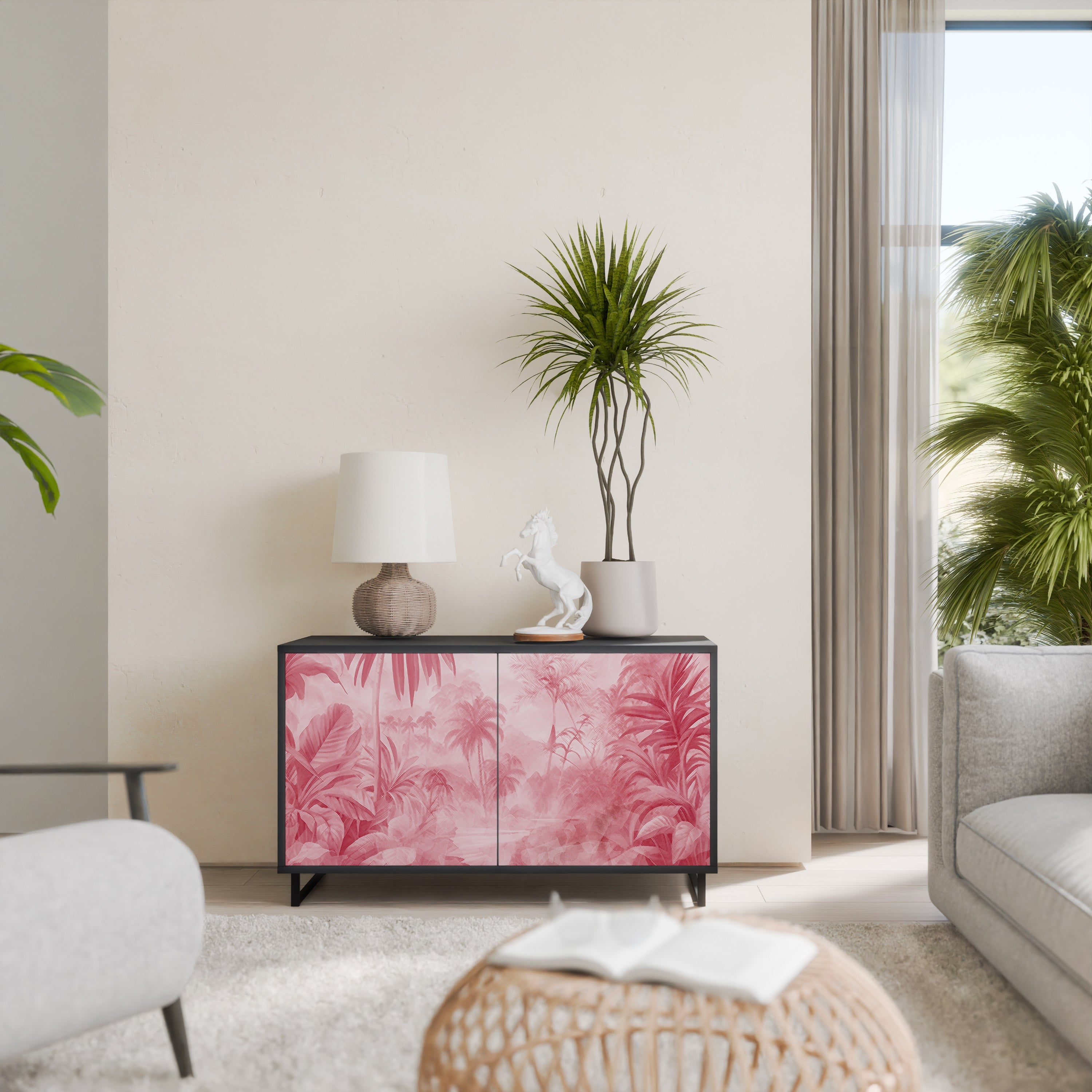 Μπουφές SWEET TROPICS με 2 πόρτες σε μαύρο φινίρισμα