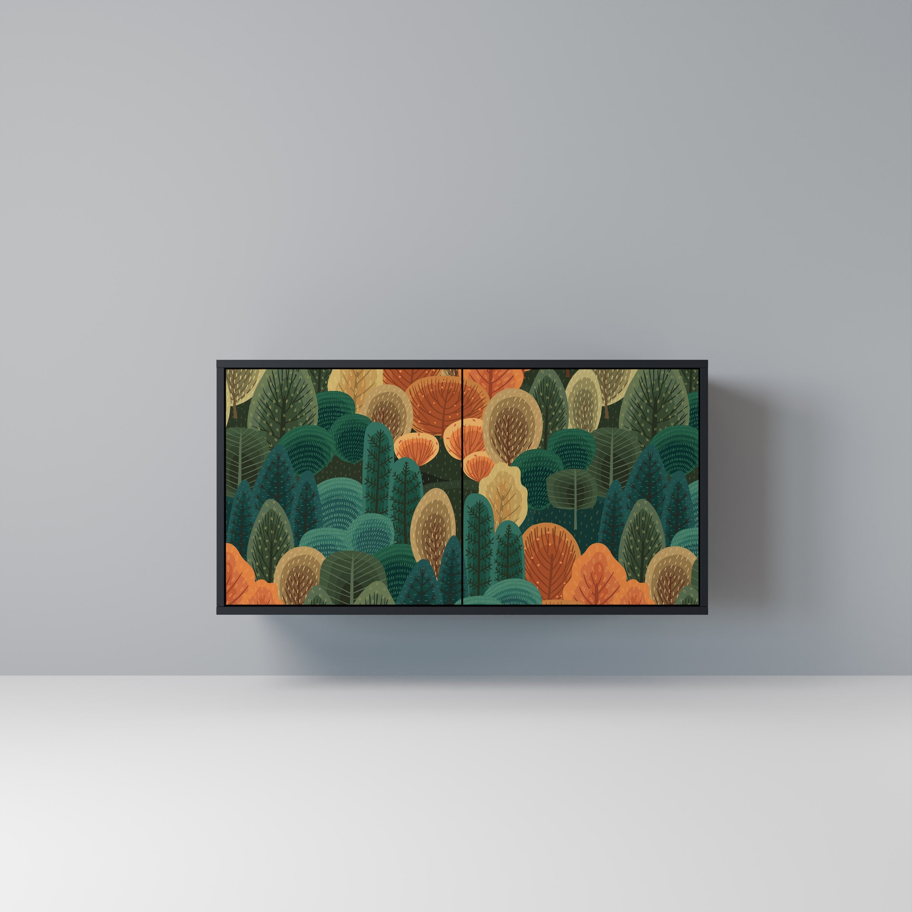 Μπουφές AUTUMN KALEIDOSCOPE με 2 πόρτες σε μαύρο φινίρισμα