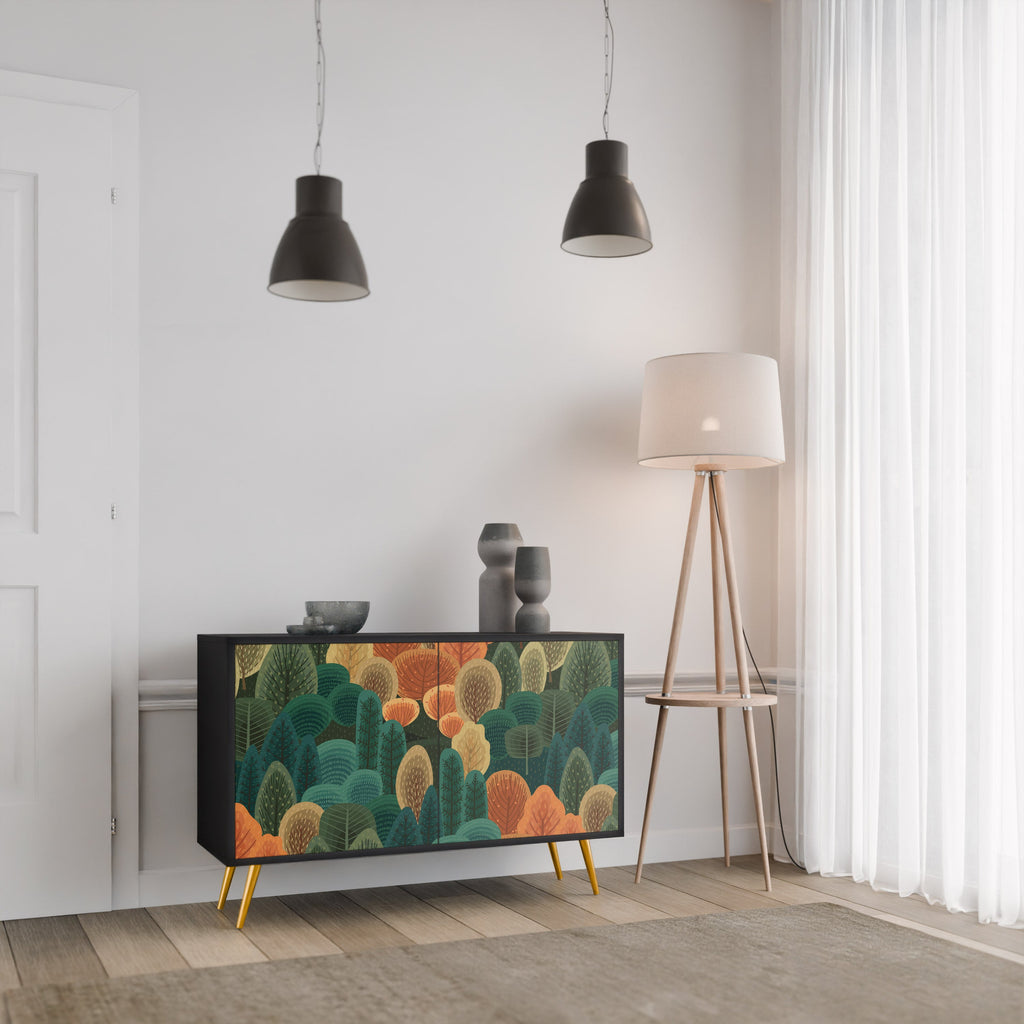 AUTUMN KALEIDOSCOPE 2-Door Sideboard in Black Finish