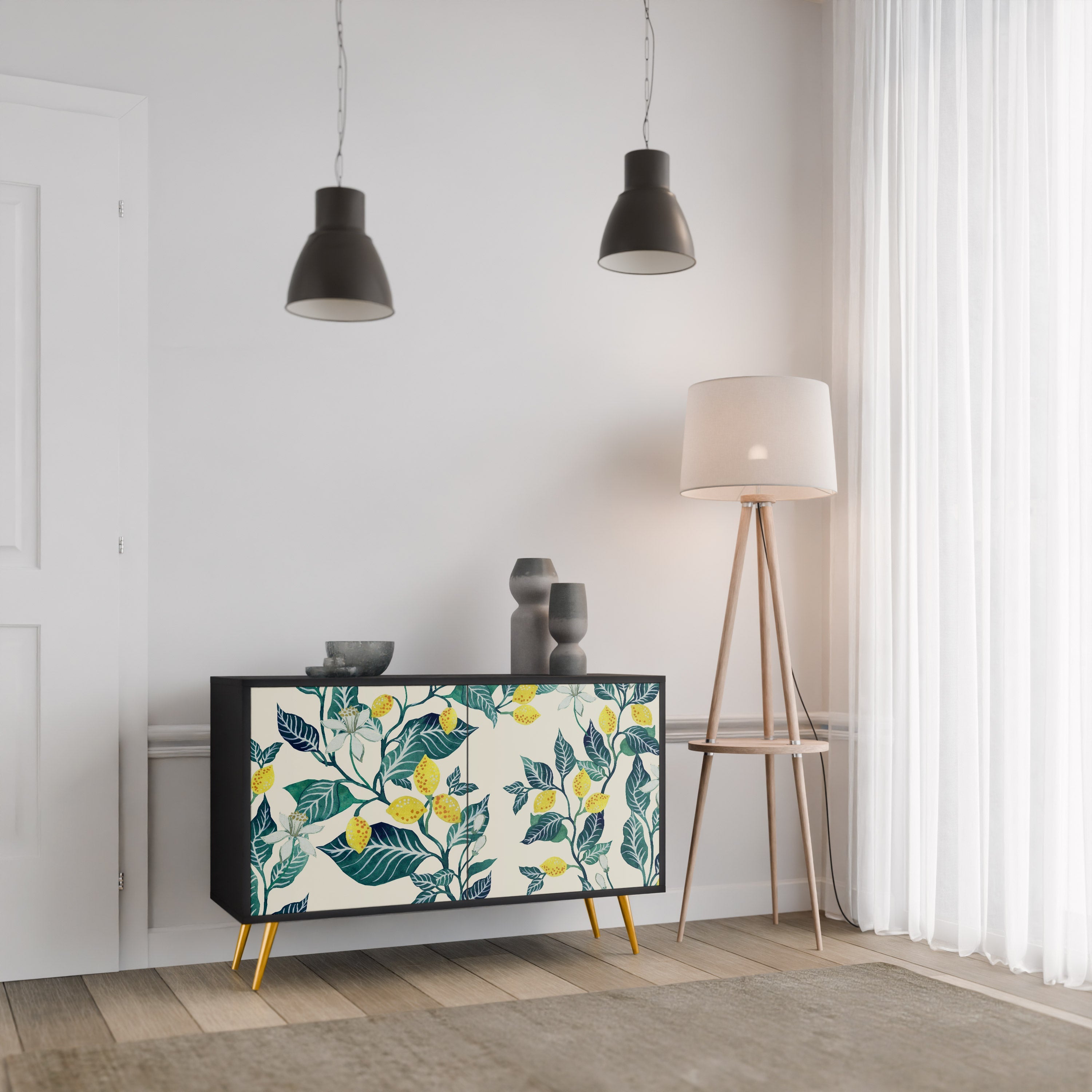 Μπουφές LEMON TREE με 2 πόρτες σε μαύρο φινίρισμα