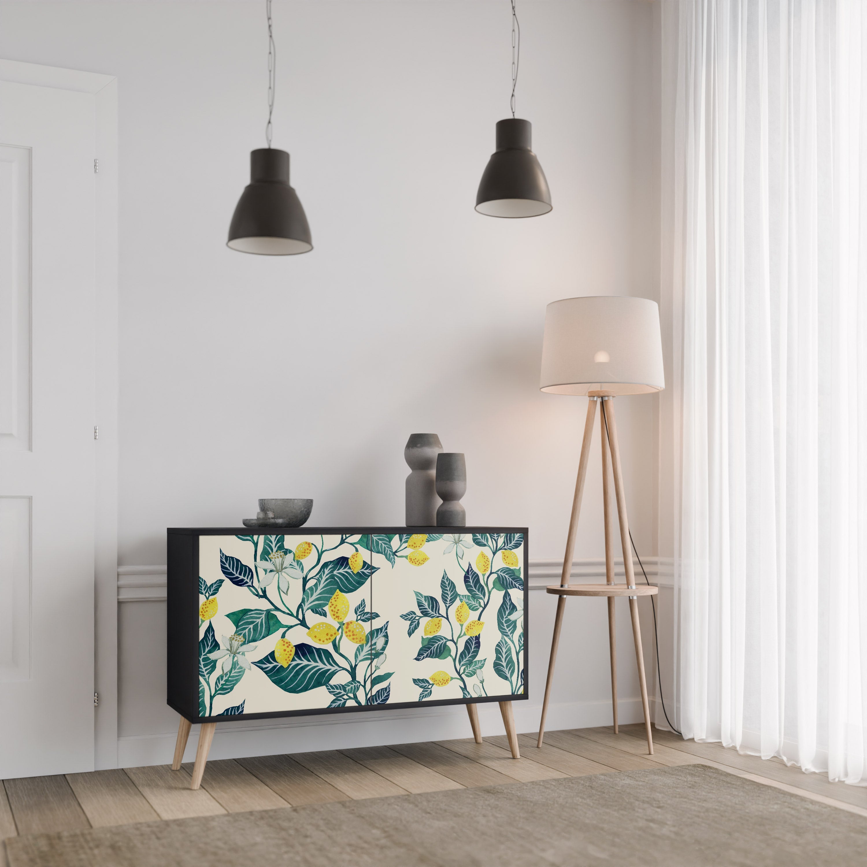 Μπουφές LEMON TREE με 2 πόρτες σε μαύρο φινίρισμα