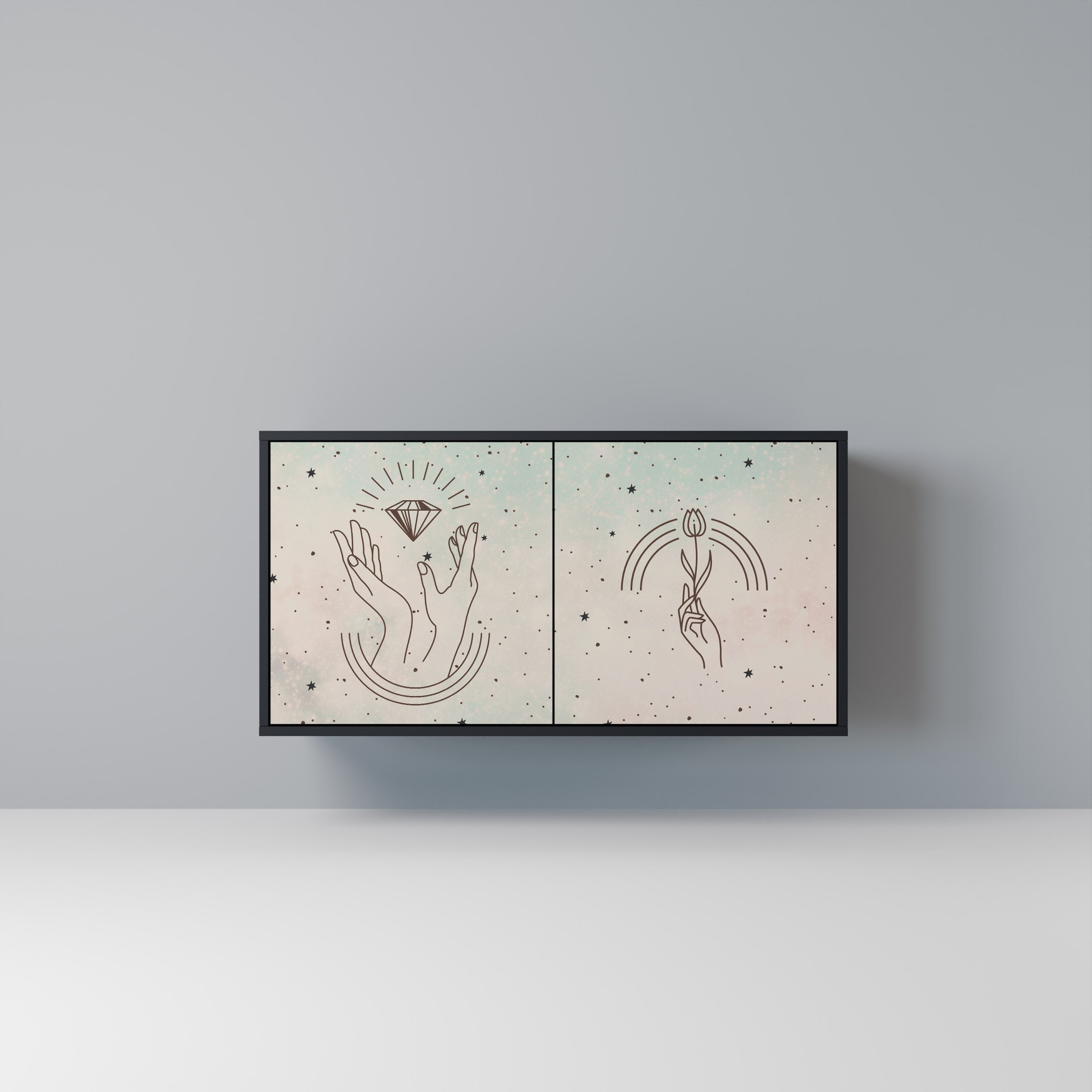 Μπουφές DELICATE BEAUTY με 2 πόρτες σε μαύρο φινίρισμα