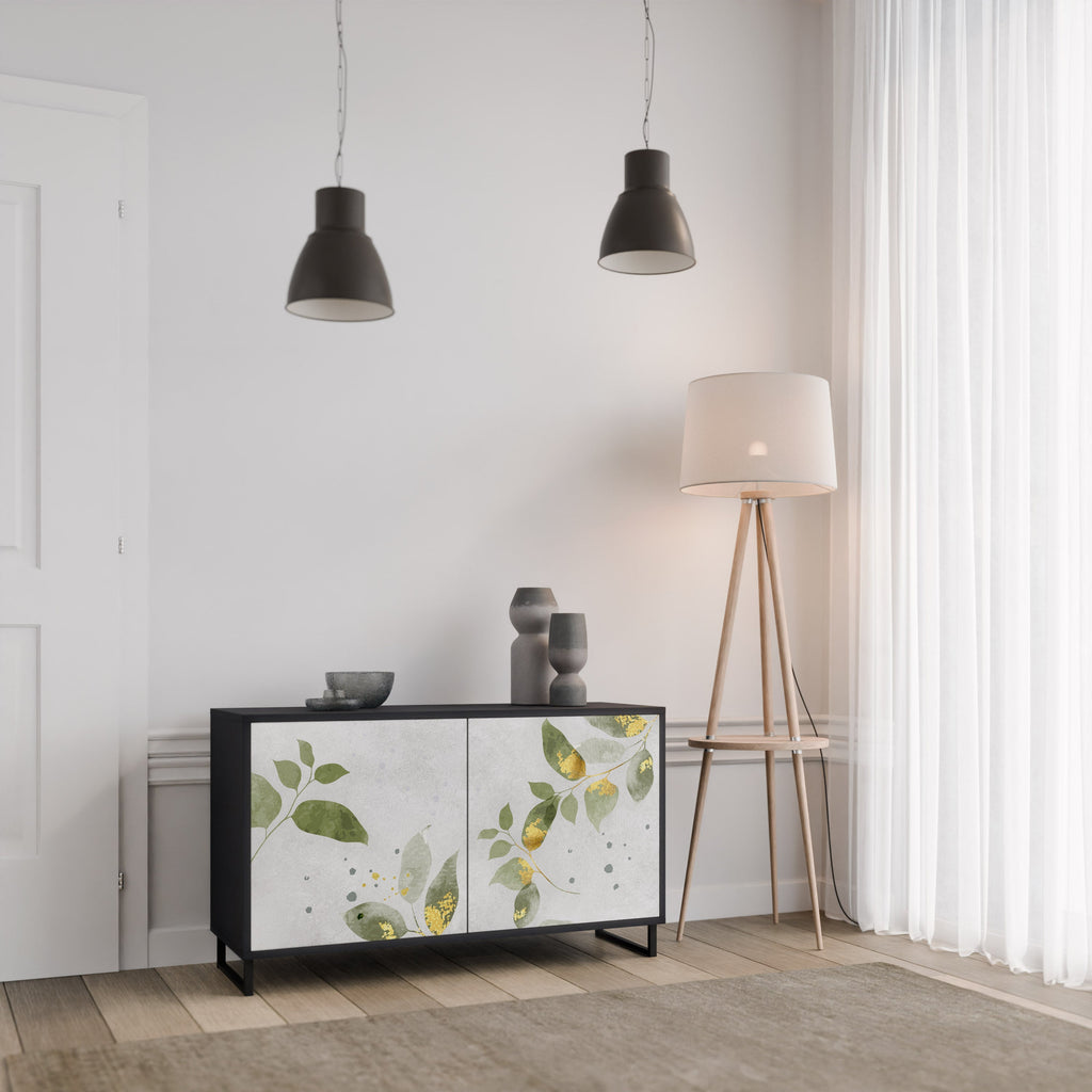 ELEGANT BOTANICS 2-Door Sideboard in Black Finish