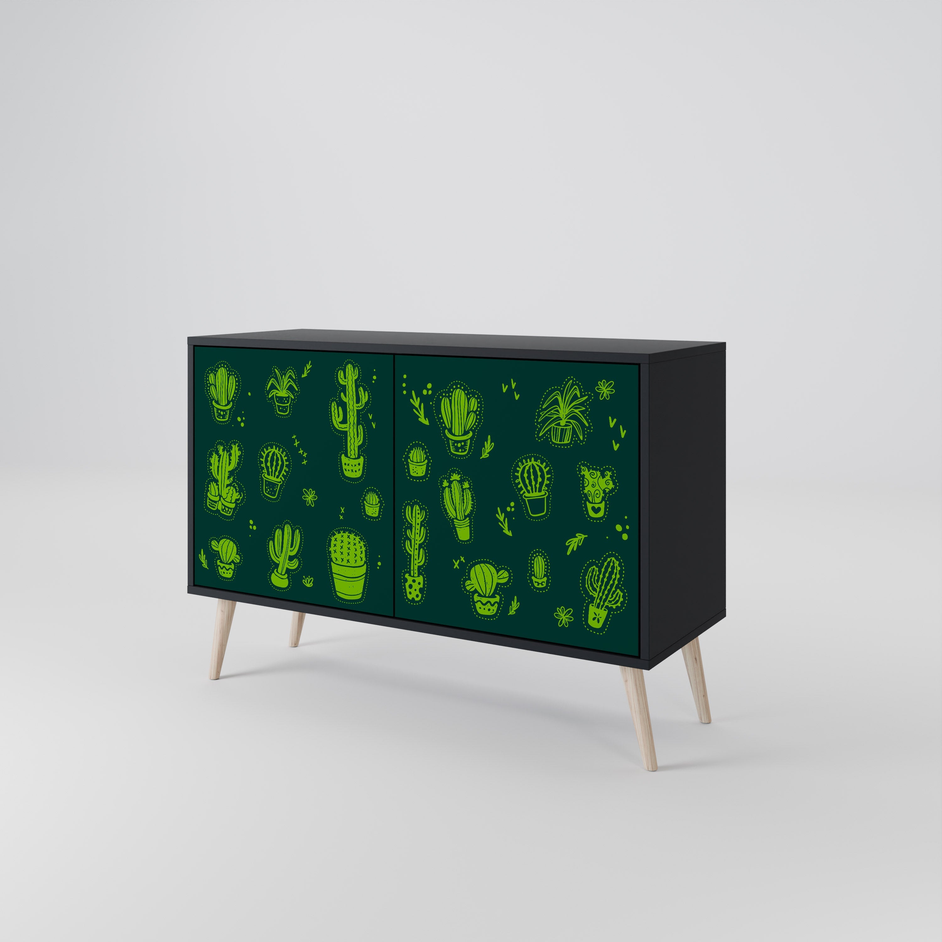Μπουφές DESERT GREEN με 2 πόρτες σε μαύρο φινίρισμα