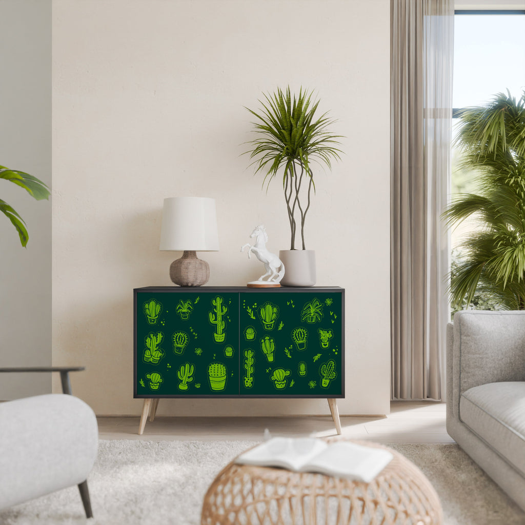 Μπουφές DESERT GREEN με 2 πόρτες σε μαύρο φινίρισμα