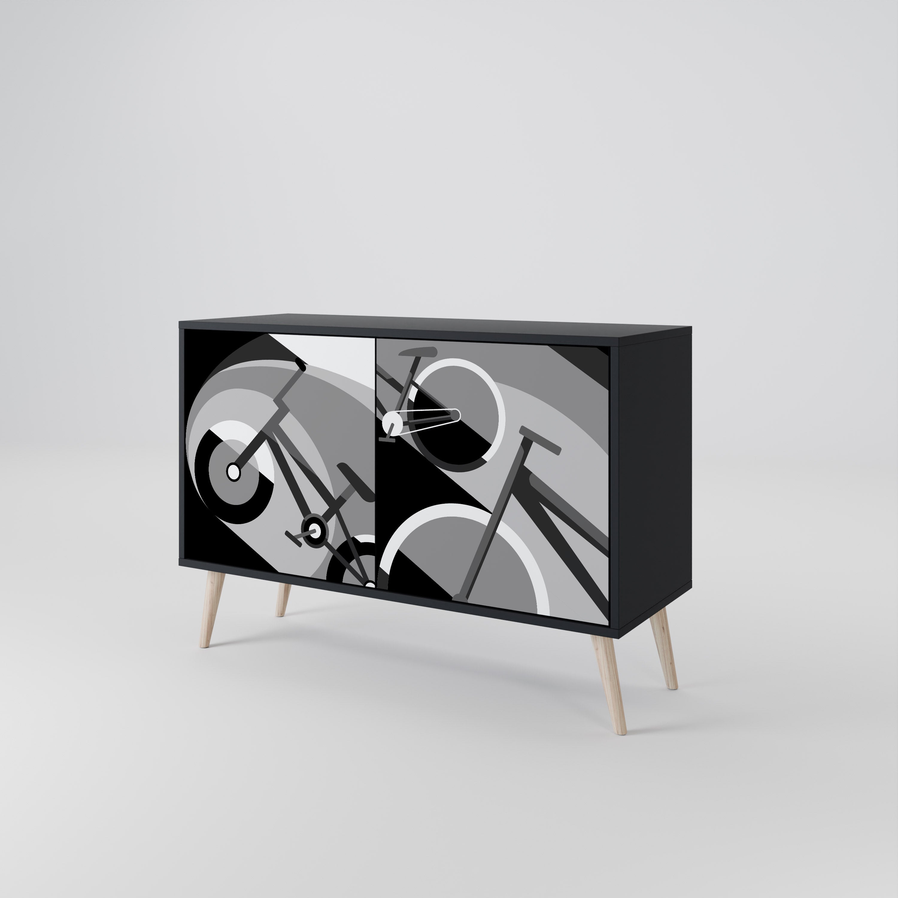 Μπουφές BIKE ENERGY 2 θυρών σε μαύρο φινίρισμα