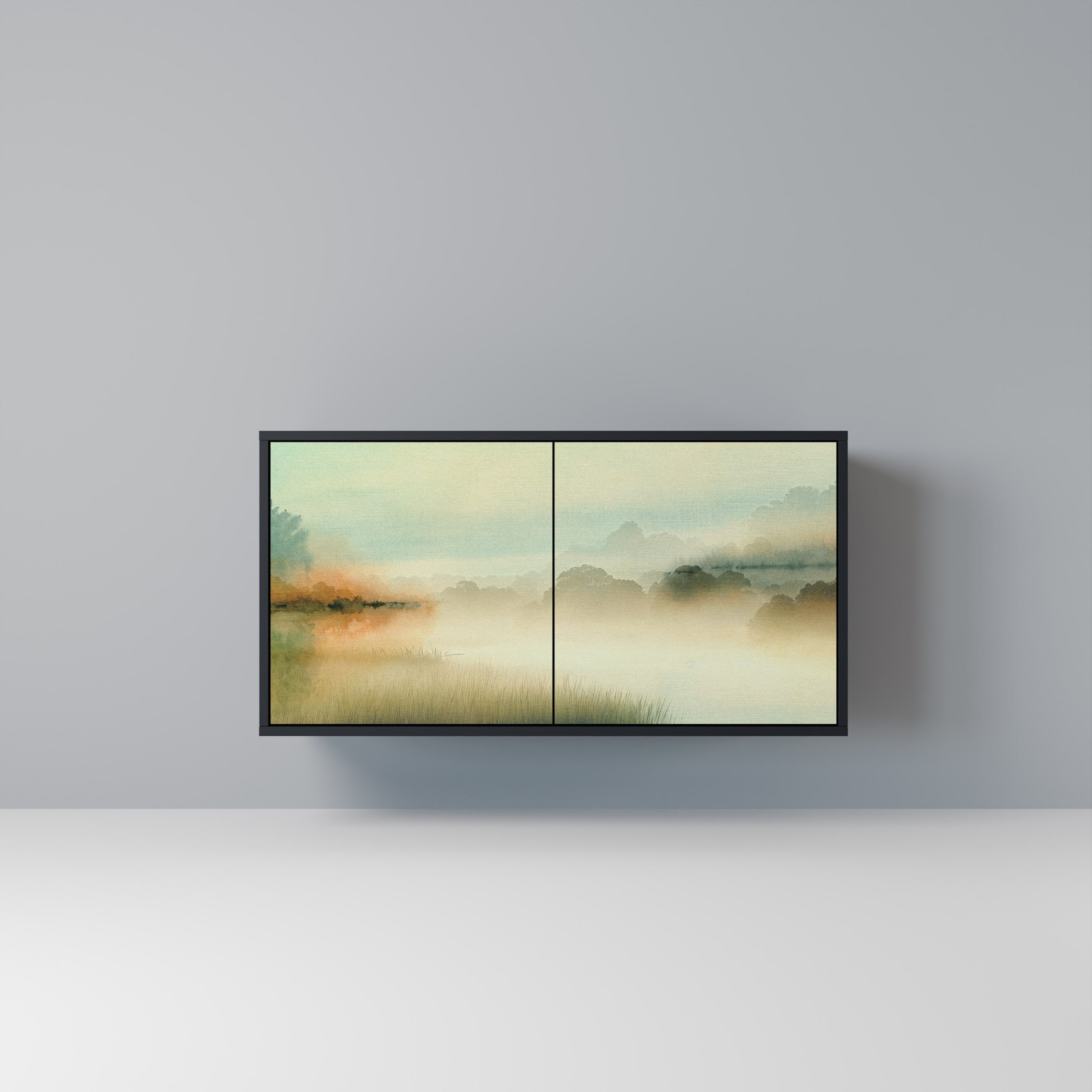 Μπουφές MORNING BY THE LAKE με 2 πόρτες σε μαύρο φινίρισμα