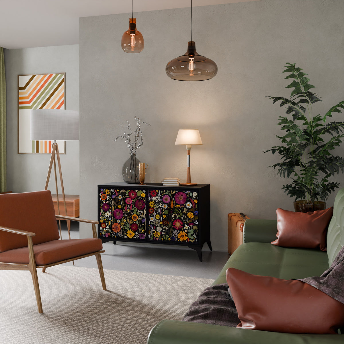 MIDNIGHT GARDEN Μπουφές 2-θυρών