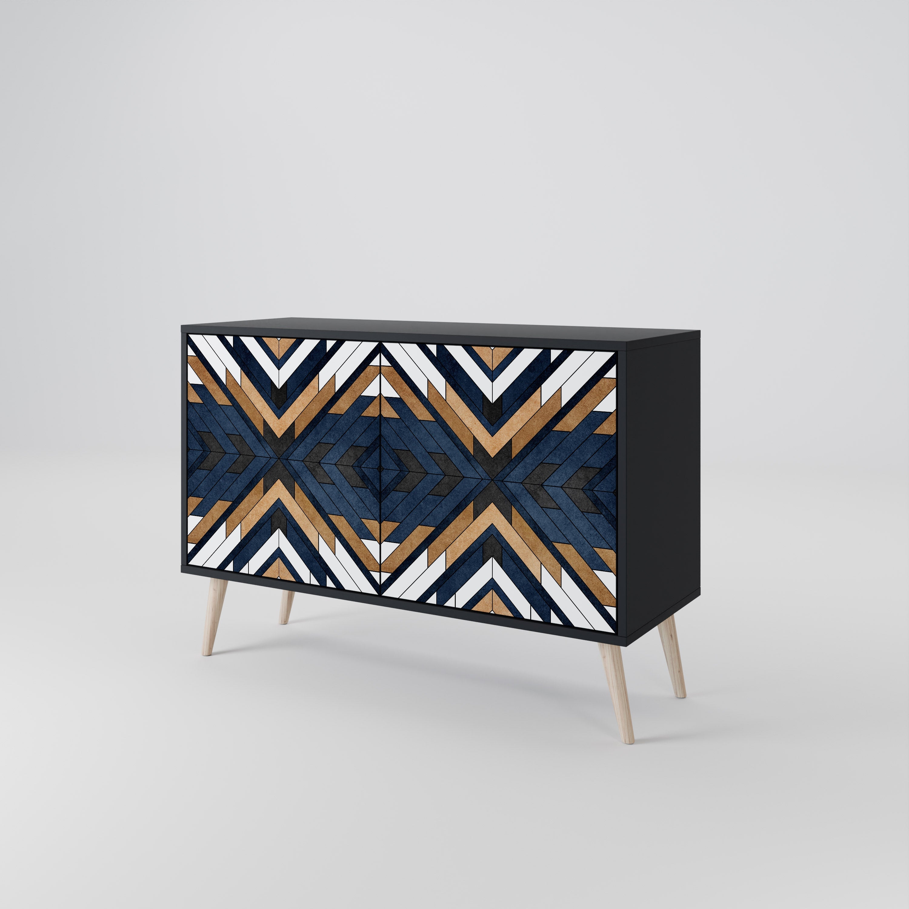 Μπουφές ARTFUL GEOMETRIA με 2 πόρτες σε μαύρο φινίρισμα