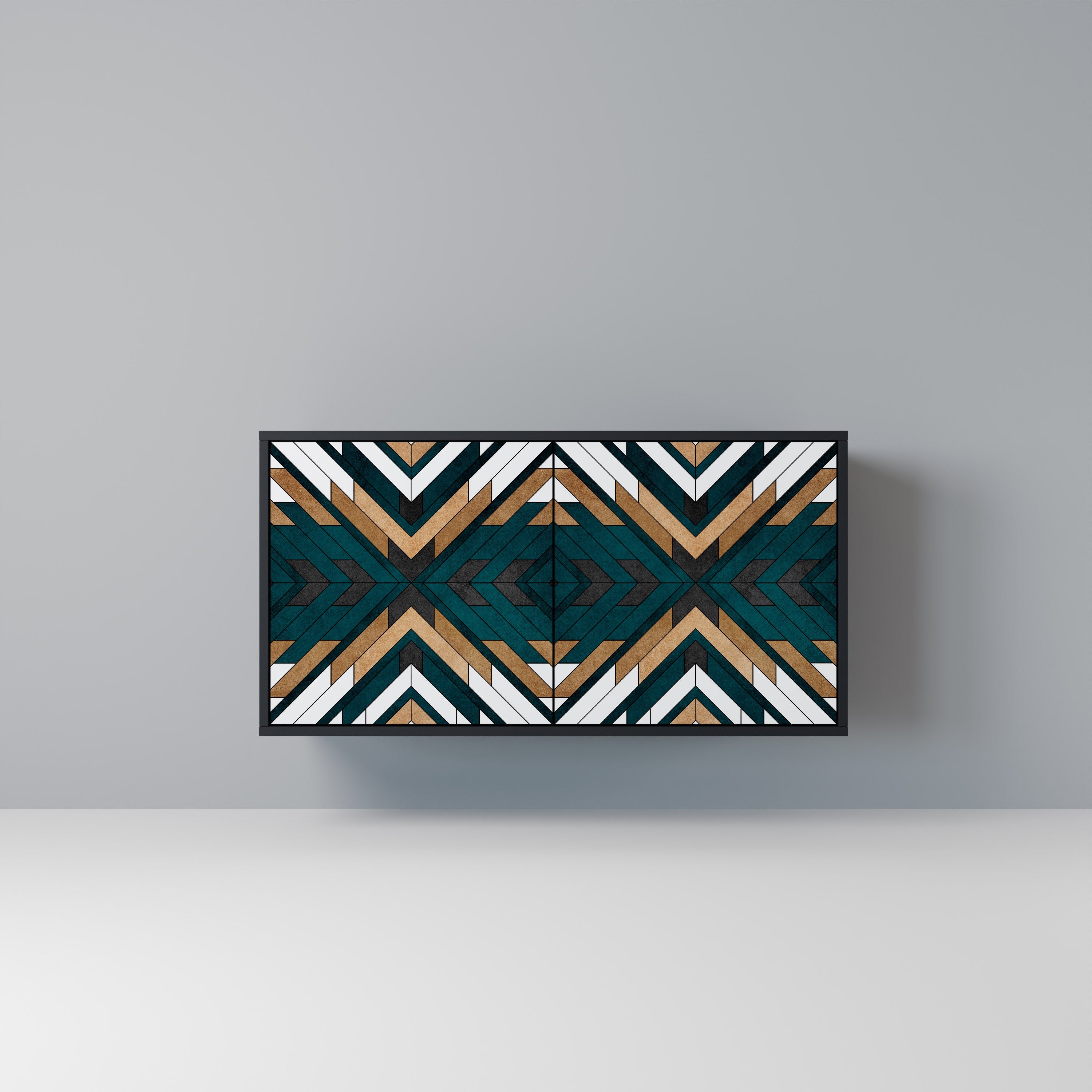 Μπουφές ARTISTIC GEOMETRIA 2 θυρών σε μαύρο φινίρισμα