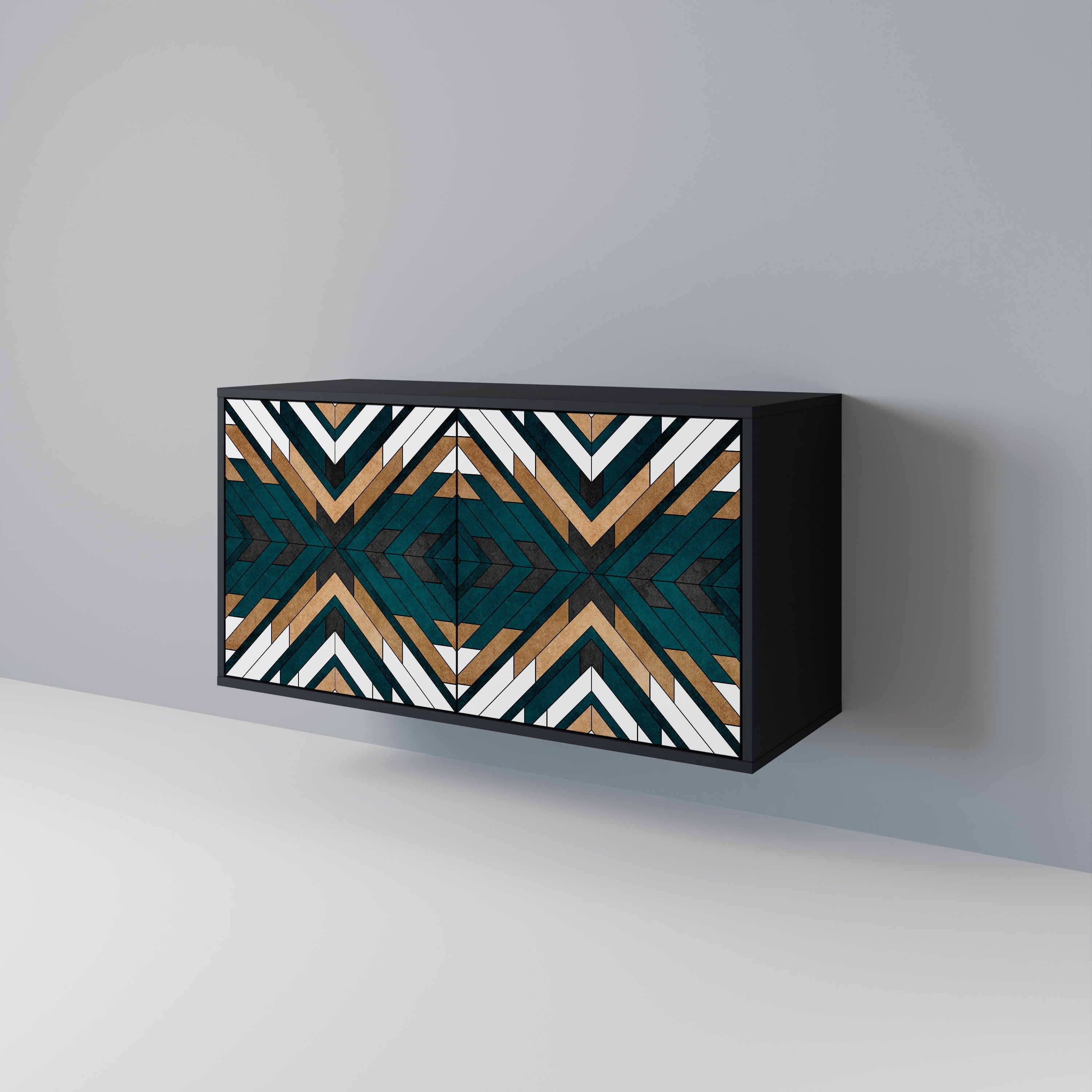 Μπουφές ARTISTIC GEOMETRIA 2 θυρών σε μαύρο φινίρισμα