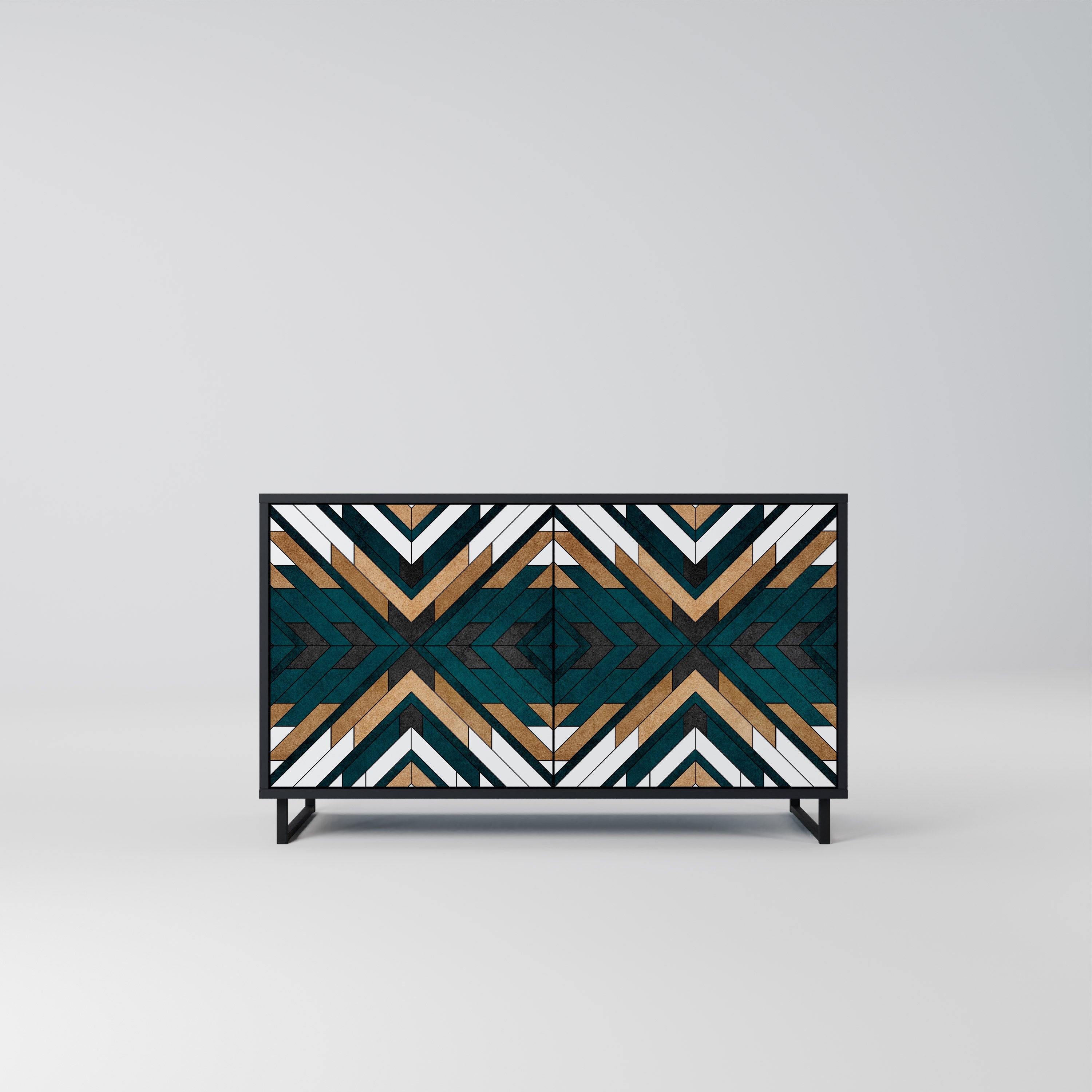 Μπουφές ARTISTIC GEOMETRIA 2 θυρών σε μαύρο φινίρισμα