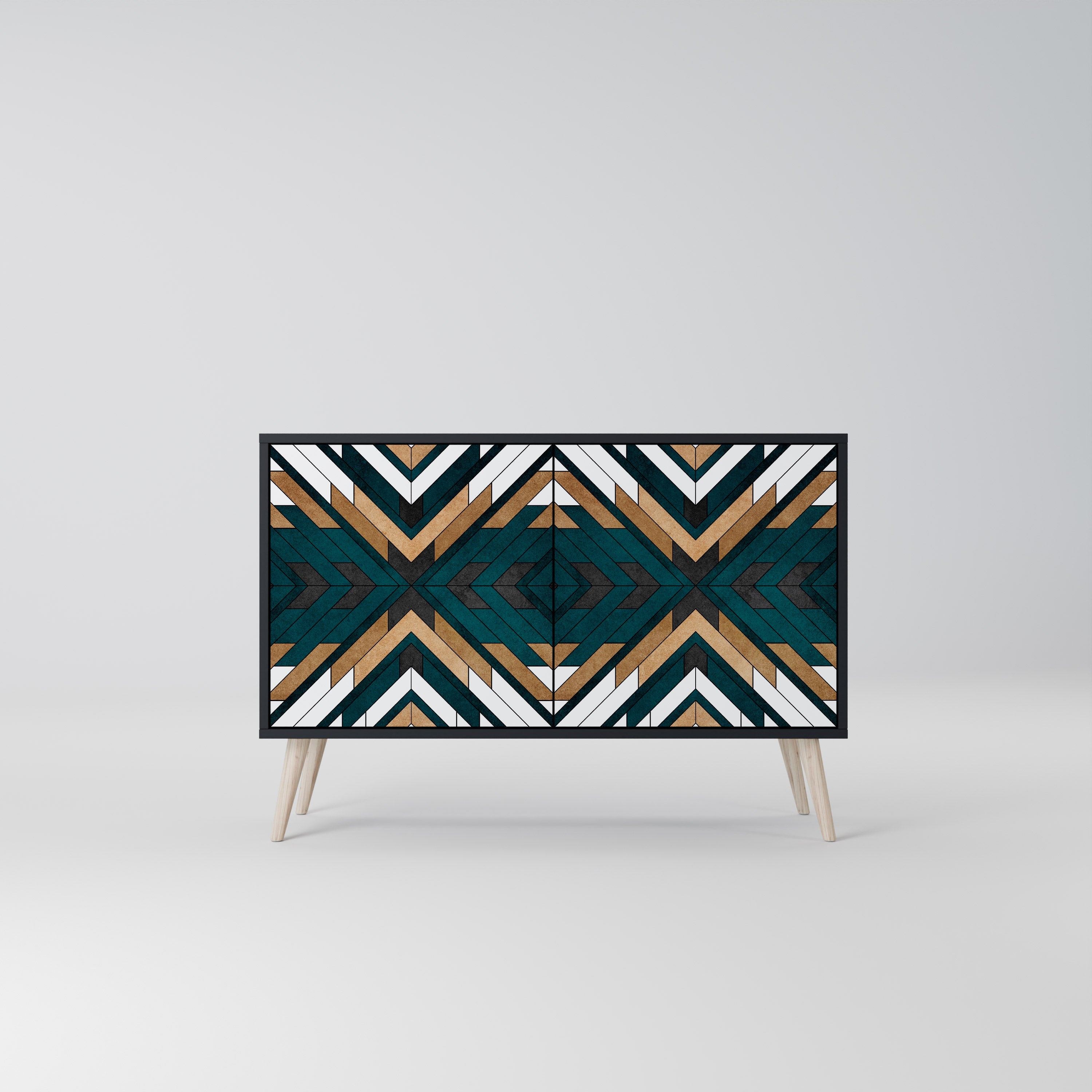 Μπουφές ARTISTIC GEOMETRIA 2 θυρών σε μαύρο φινίρισμα
