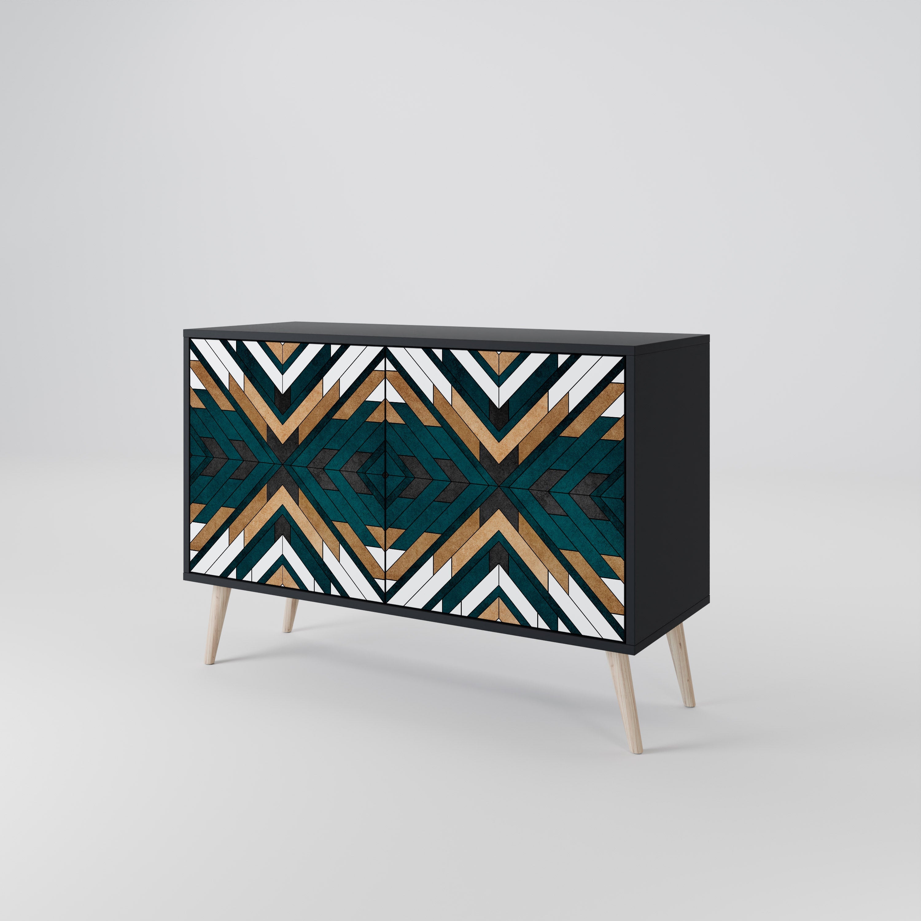 Μπουφές ARTISTIC GEOMETRIA 2 θυρών σε μαύρο φινίρισμα