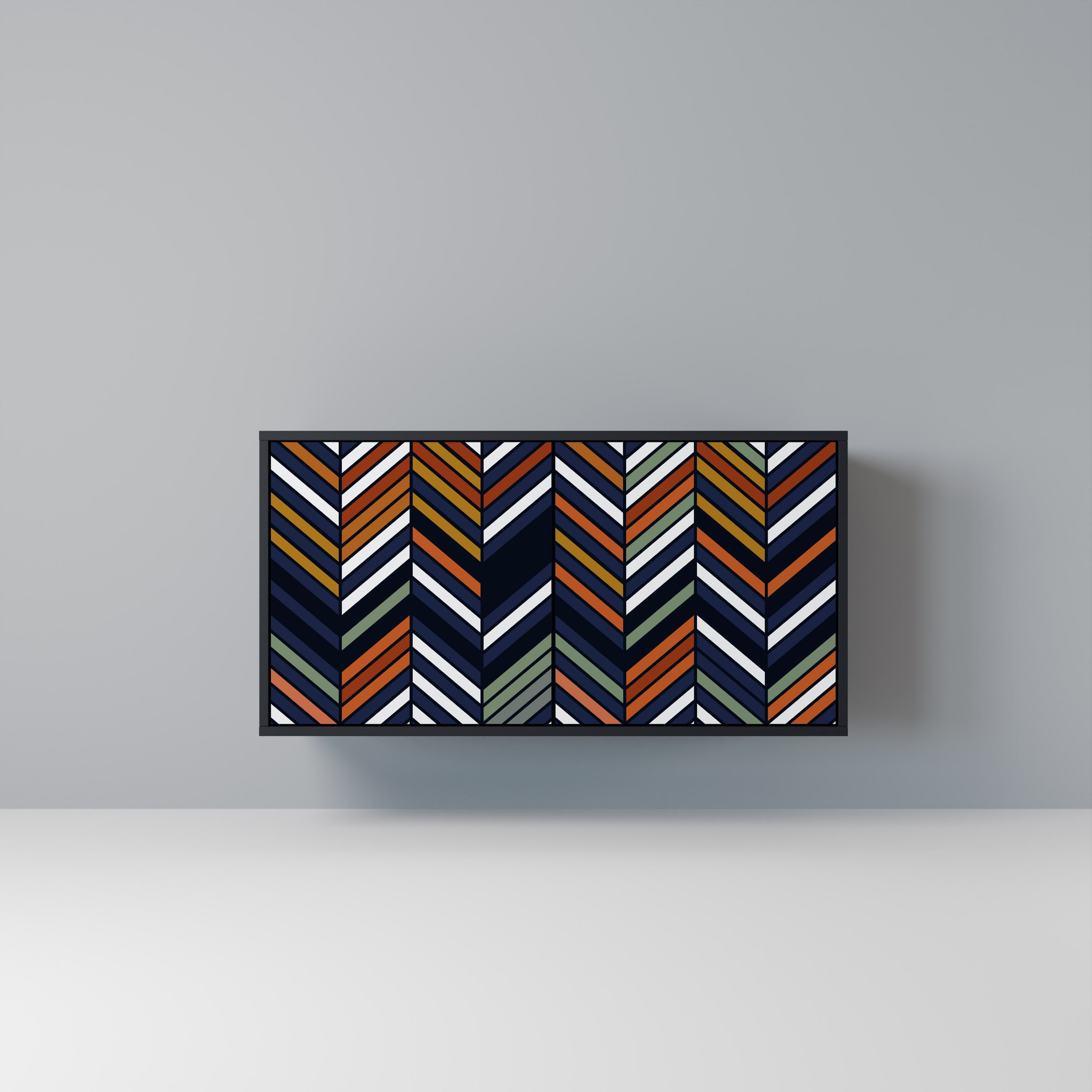 Μπουφές VIBRANT PATCHWORK με 2 πόρτες σε μαύρο φινίρισμα