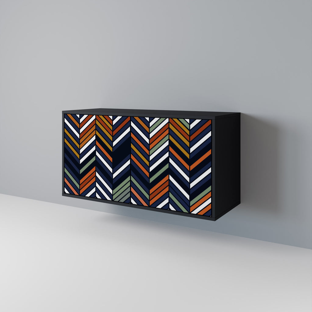 Μπουφές VIBRANT PATCHWORK με 2 πόρτες σε μαύρο φινίρισμα