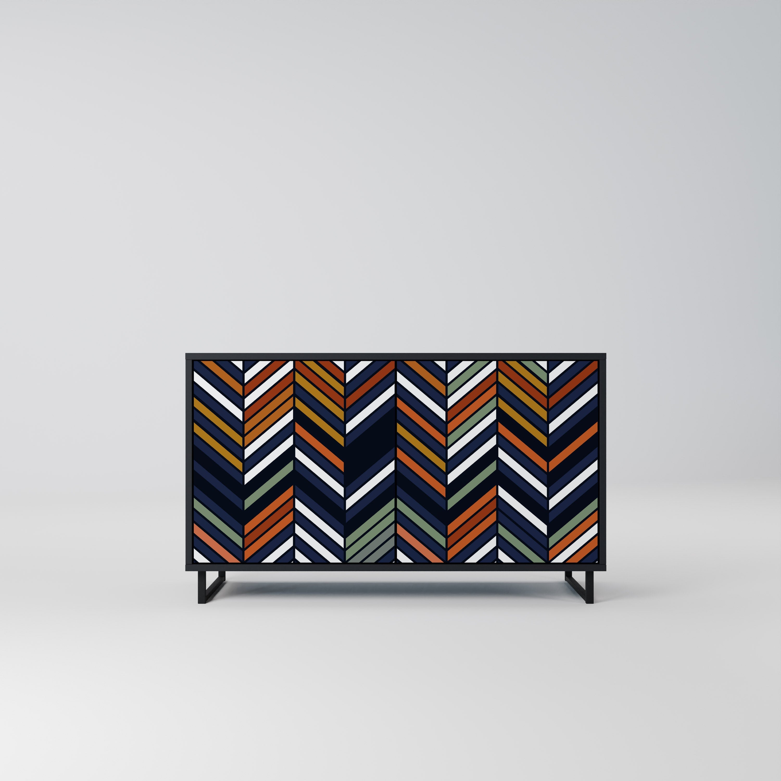 Μπουφές VIBRANT PATCHWORK με 2 πόρτες σε μαύρο φινίρισμα