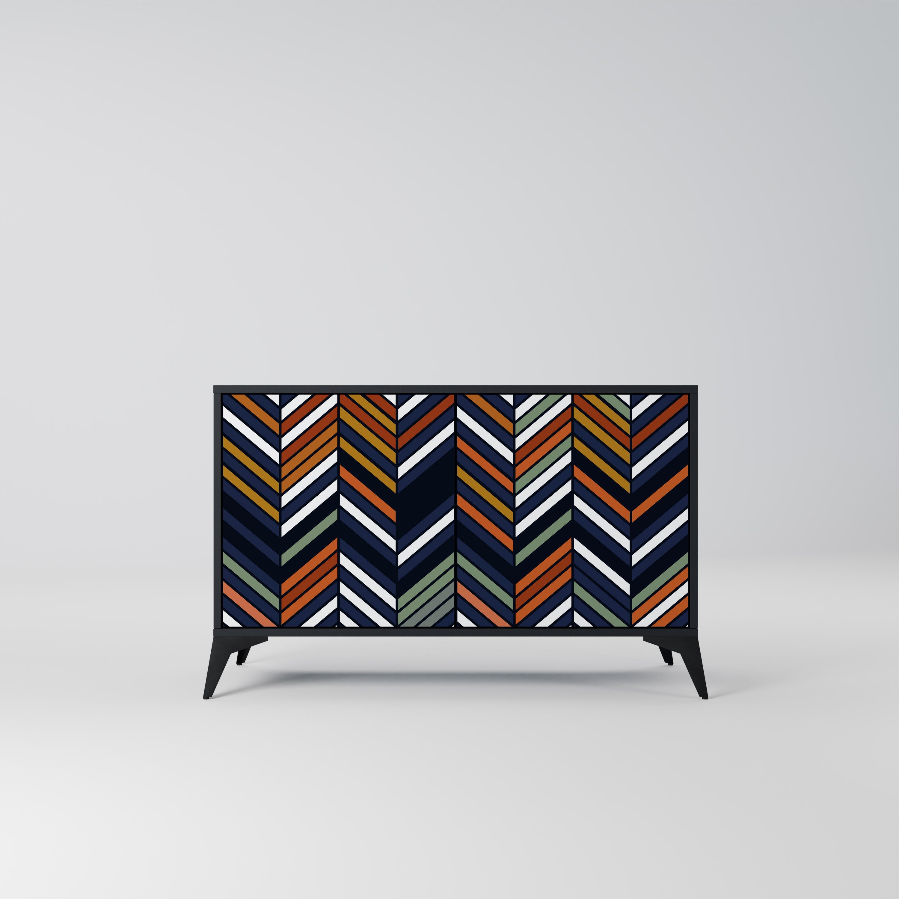 Μπουφές VIBRANT PATCHWORK με 2 πόρτες σε μαύρο φινίρισμα