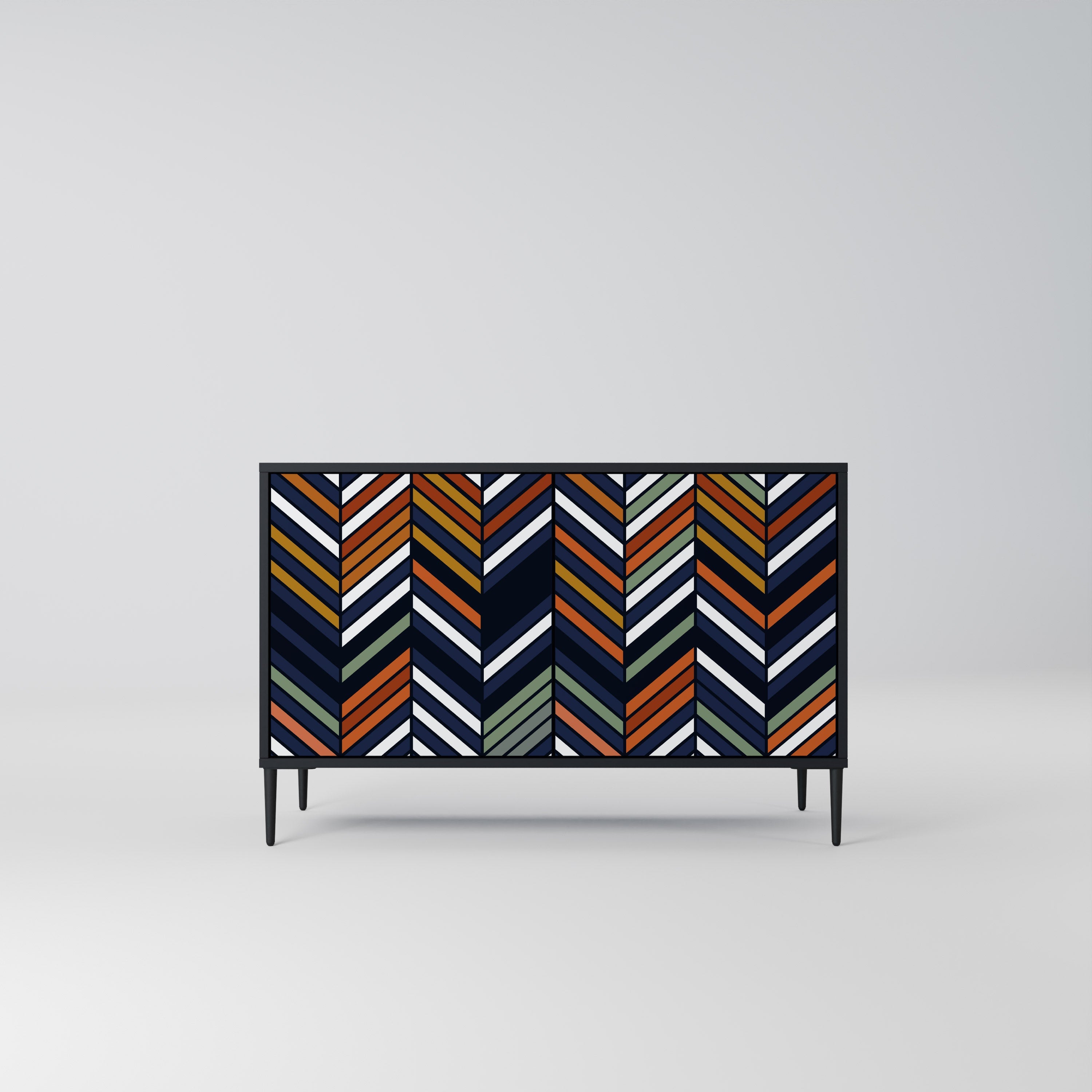 Μπουφές VIBRANT PATCHWORK με 2 πόρτες σε μαύρο φινίρισμα