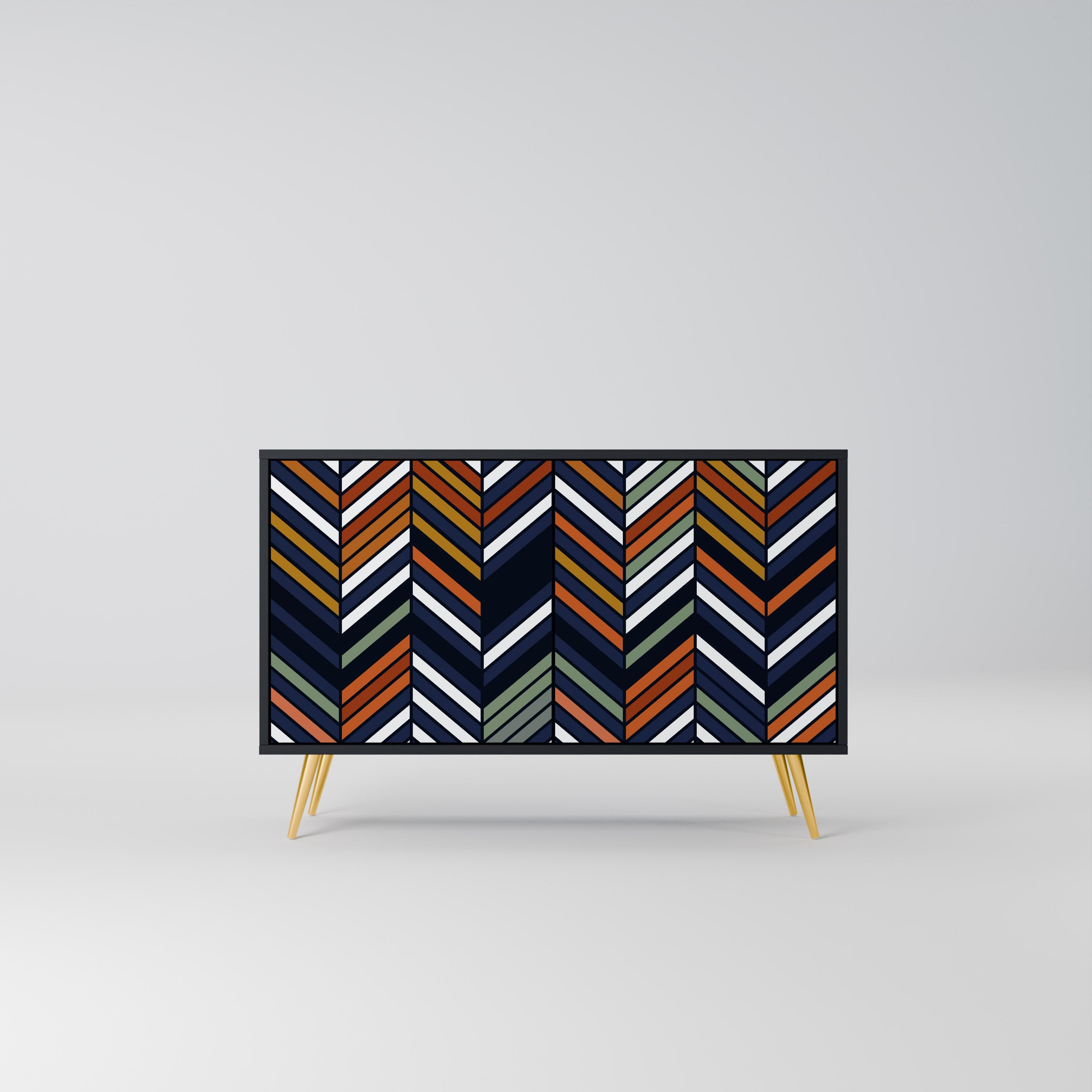 Μπουφές VIBRANT PATCHWORK με 2 πόρτες σε μαύρο φινίρισμα