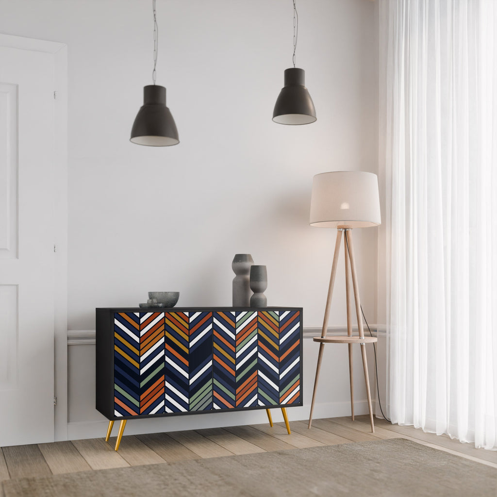 Μπουφές VIBRANT PATCHWORK με 2 πόρτες σε μαύρο φινίρισμα