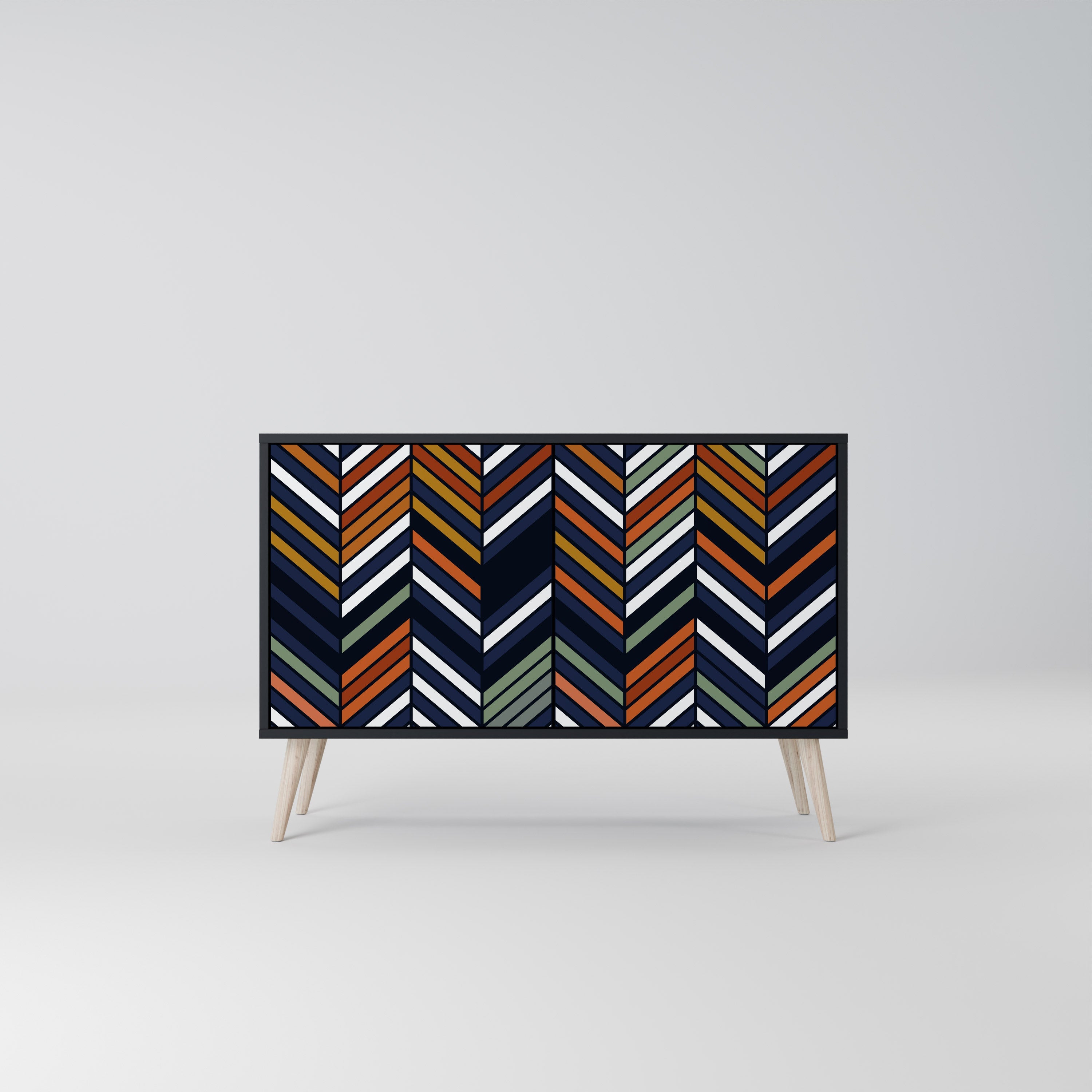 Μπουφές VIBRANT PATCHWORK με 2 πόρτες σε μαύρο φινίρισμα
