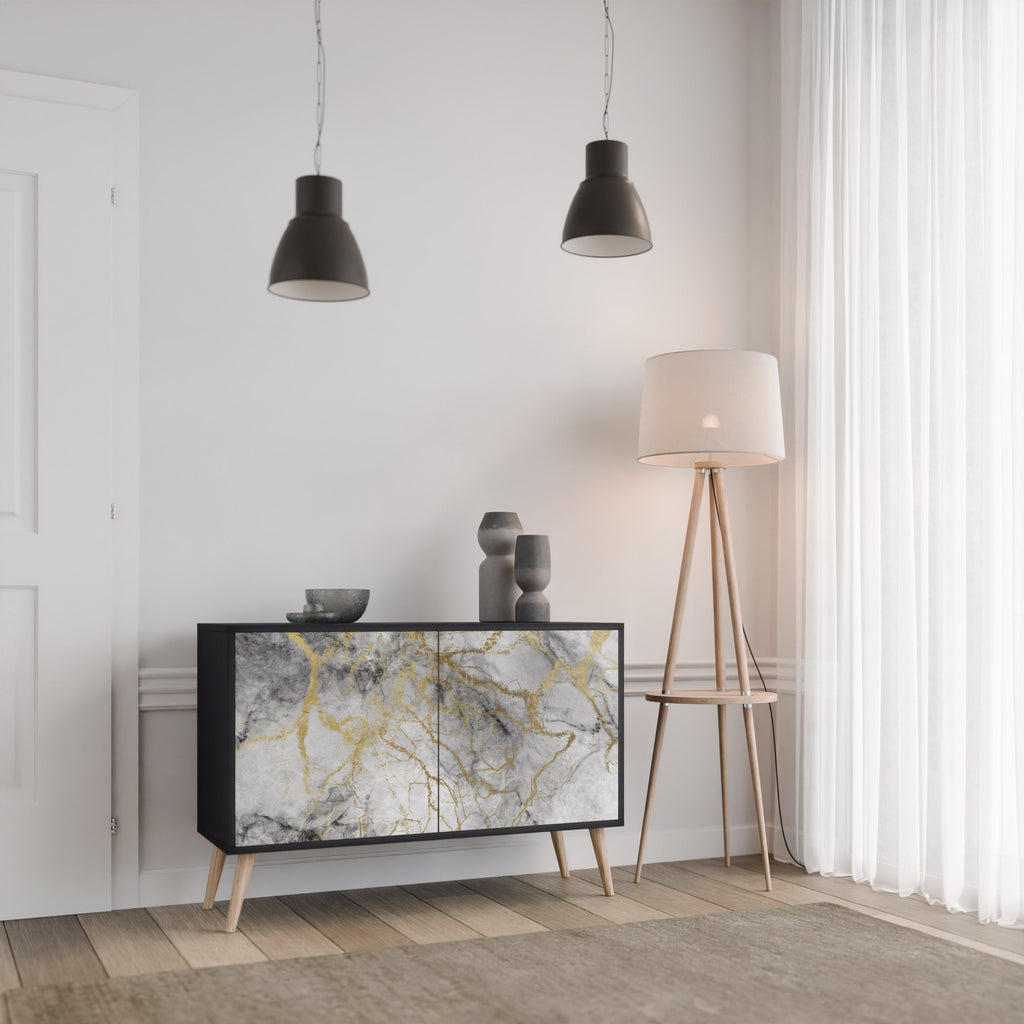 TIMELESS GLIDE 2-Door Sideboard in Black Finish
