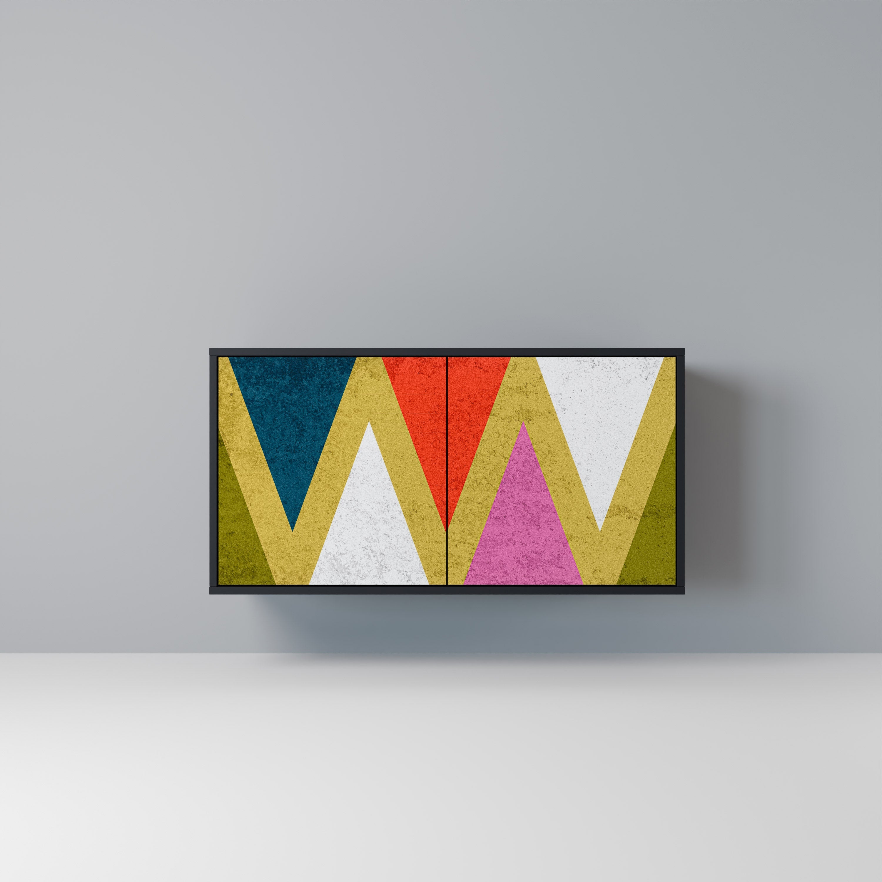 Μπουφές 2 θυρών COLORFUL TRIANGLES σε μαύρο φινίρισμα