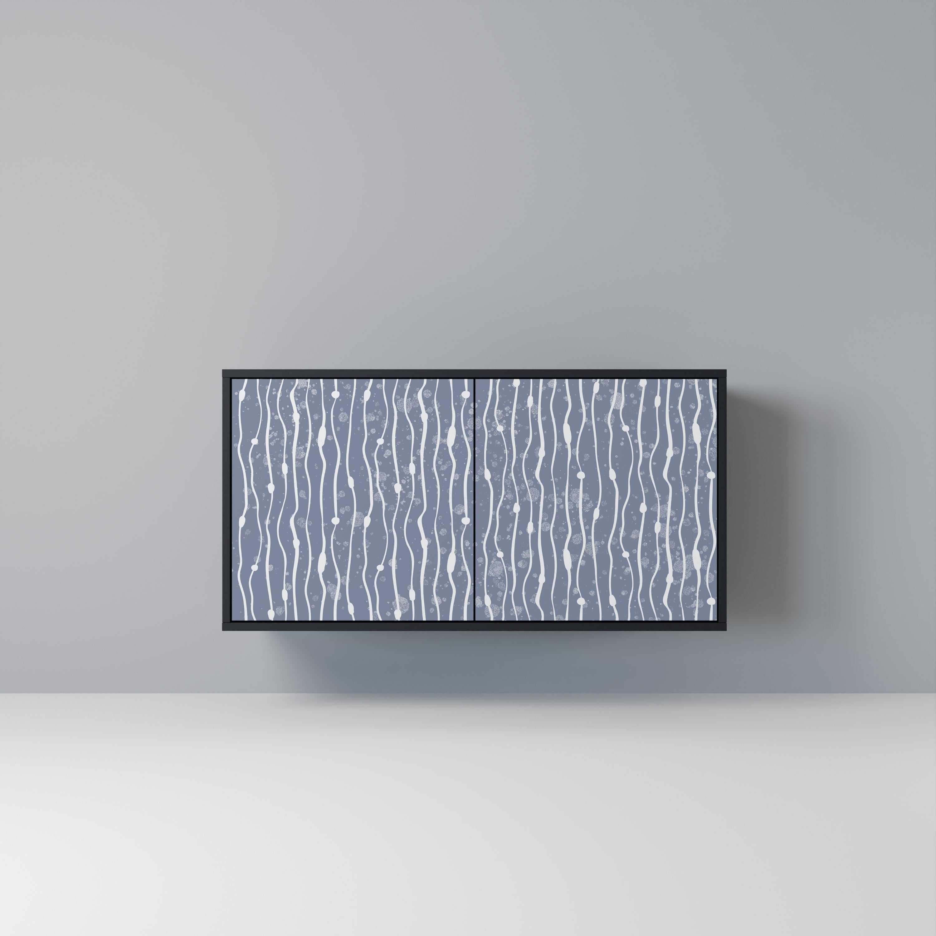 Μπουφές 2 θυρών GRAPHITE RAIN σε μαύρο φινίρισμα