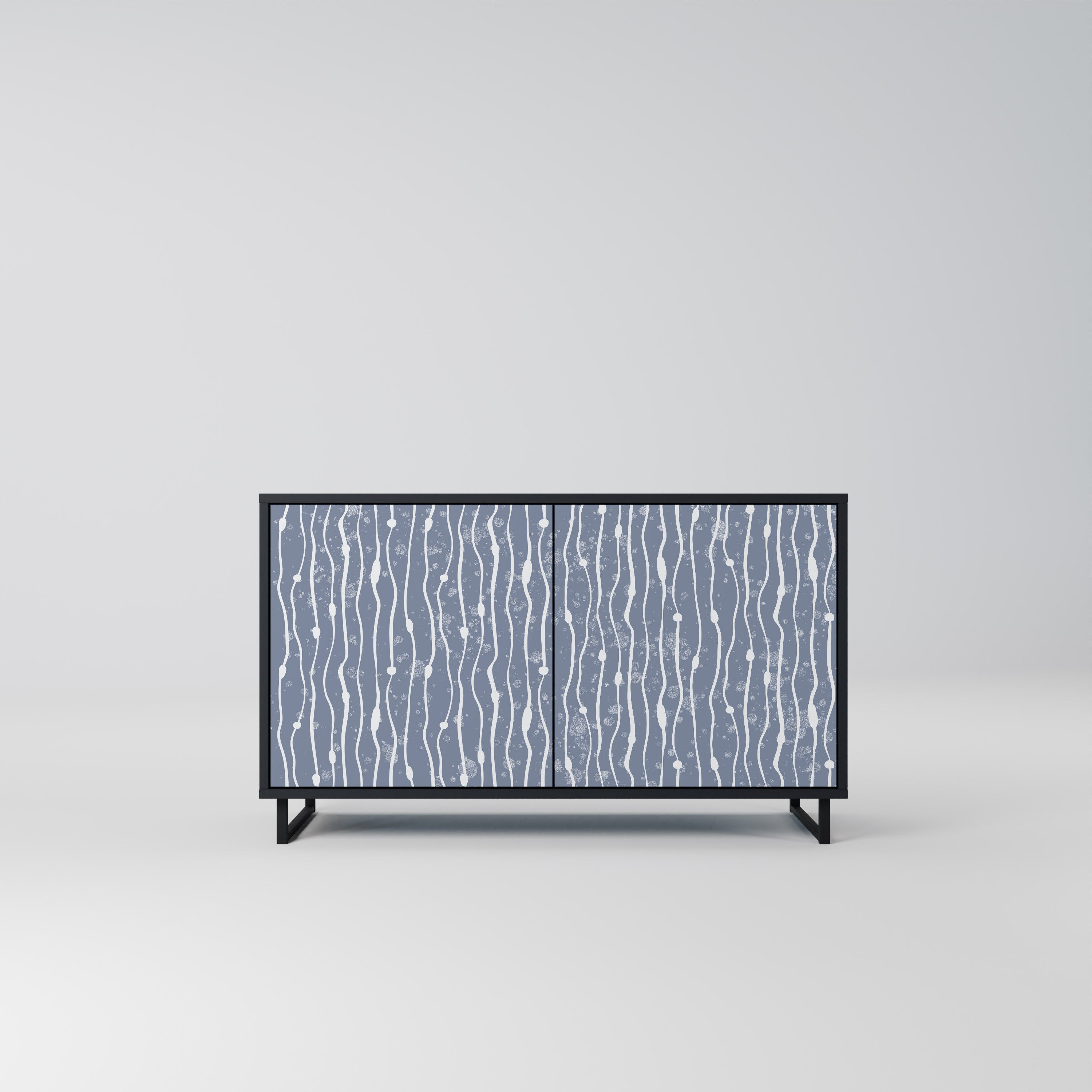 Μπουφές 2 θυρών GRAPHITE RAIN σε μαύρο φινίρισμα