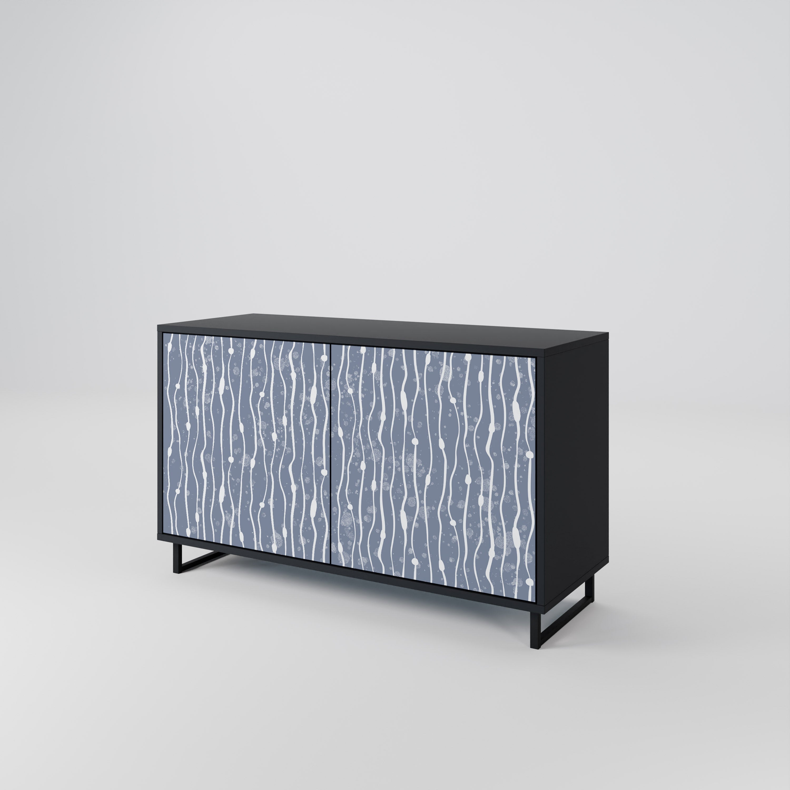 Μπουφές 2 θυρών GRAPHITE RAIN σε μαύρο φινίρισμα