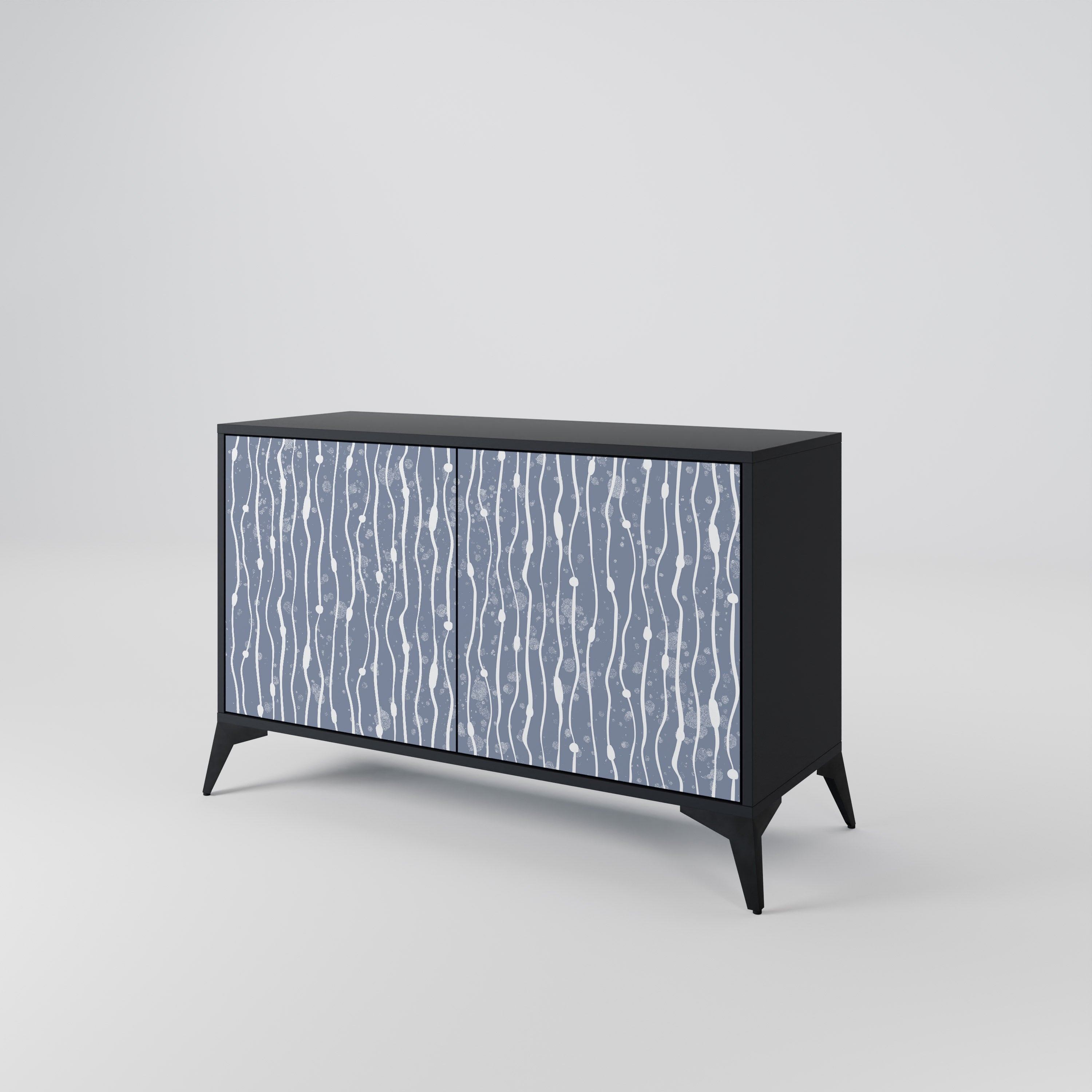 Μπουφές 2 θυρών GRAPHITE RAIN σε μαύρο φινίρισμα