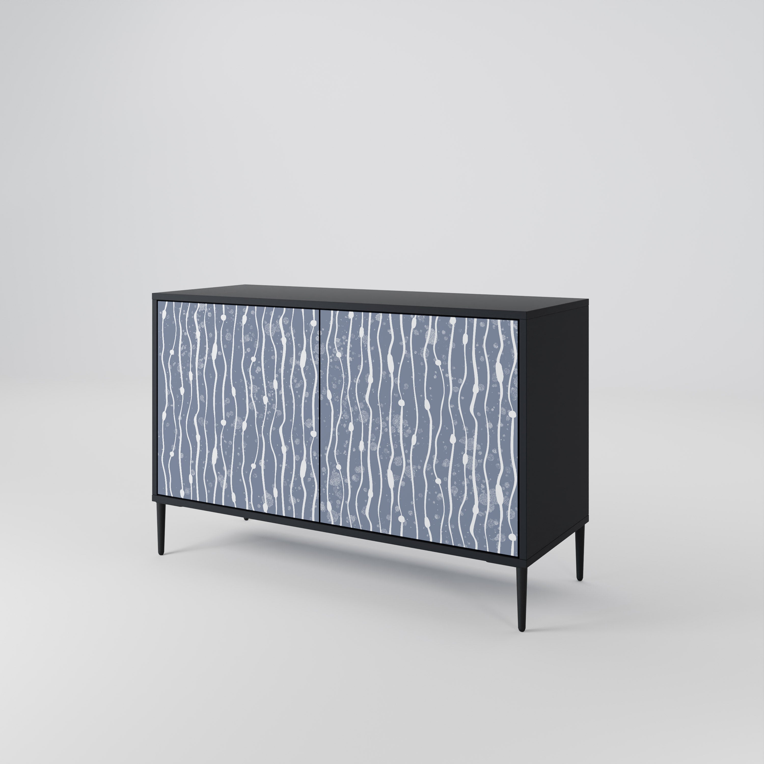 Μπουφές 2 θυρών GRAPHITE RAIN σε μαύρο φινίρισμα