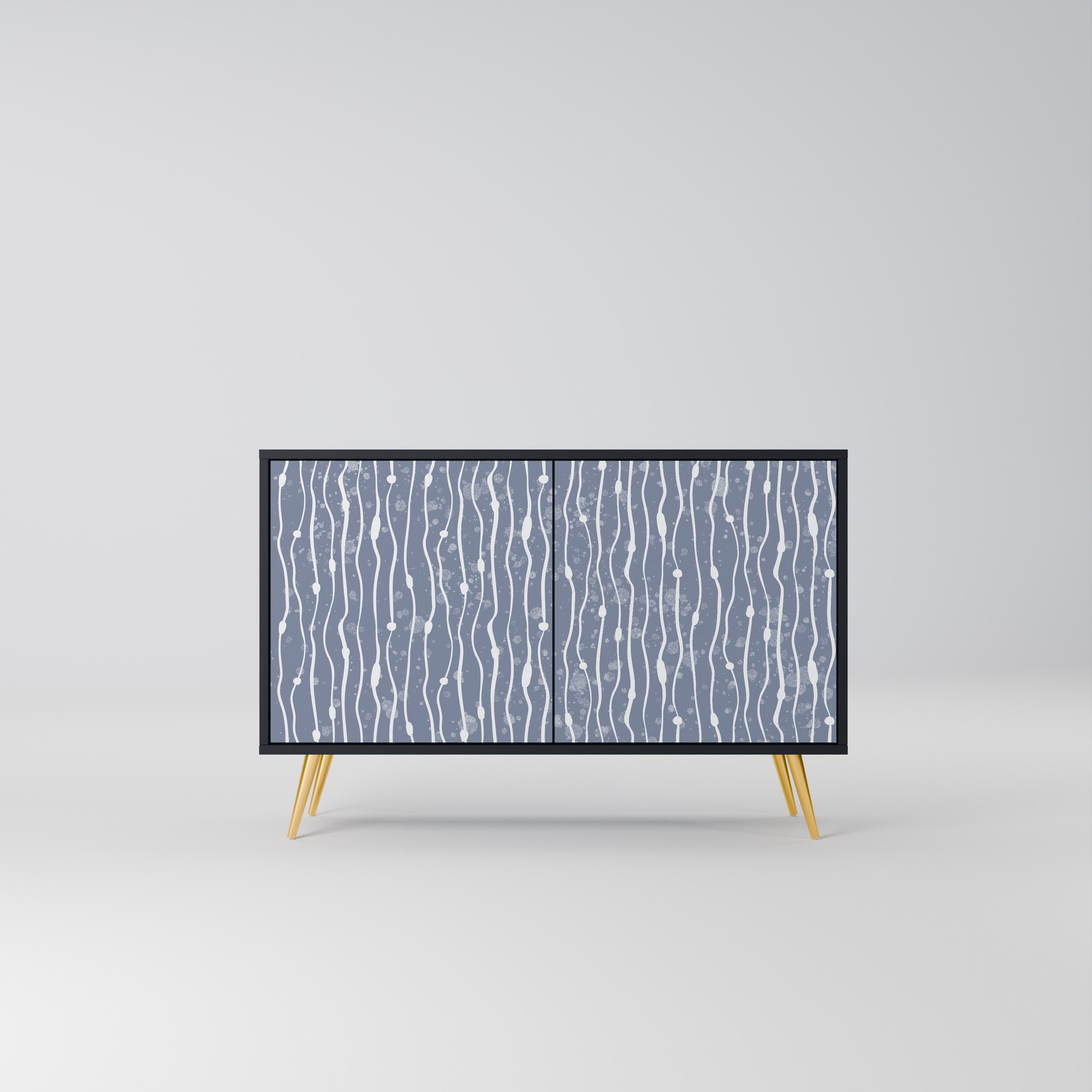 Μπουφές 2 θυρών GRAPHITE RAIN σε μαύρο φινίρισμα