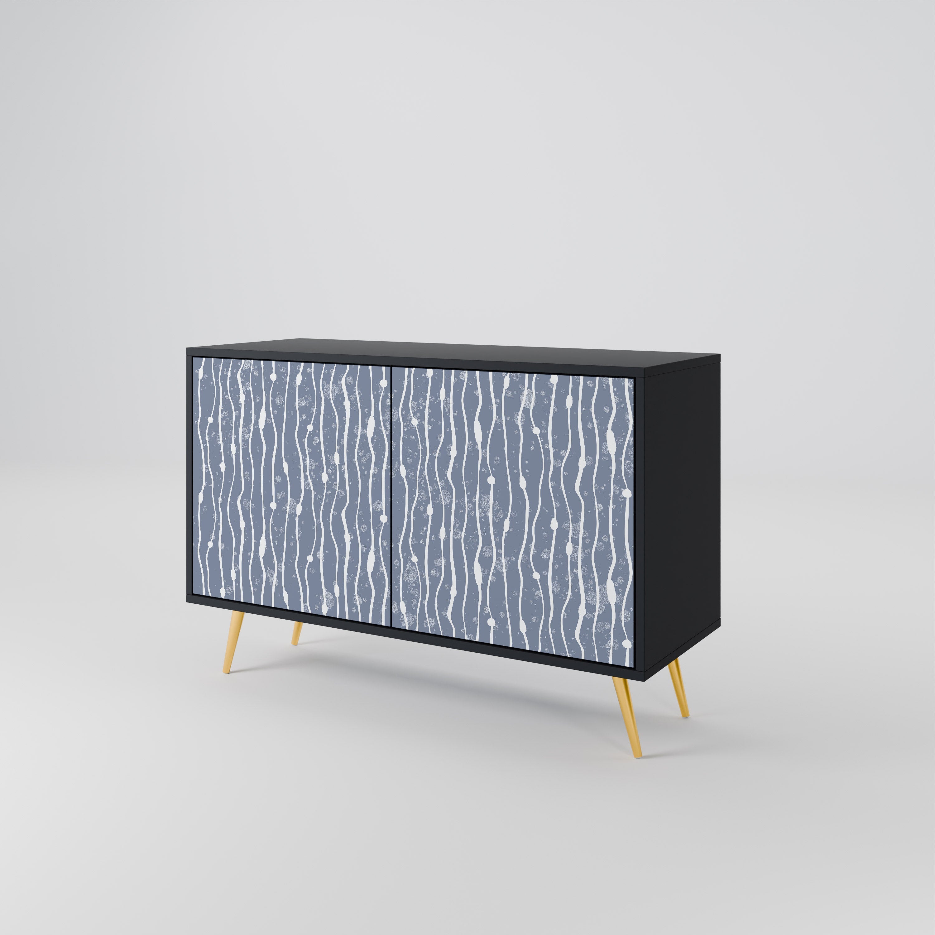 Μπουφές 2 θυρών GRAPHITE RAIN σε μαύρο φινίρισμα