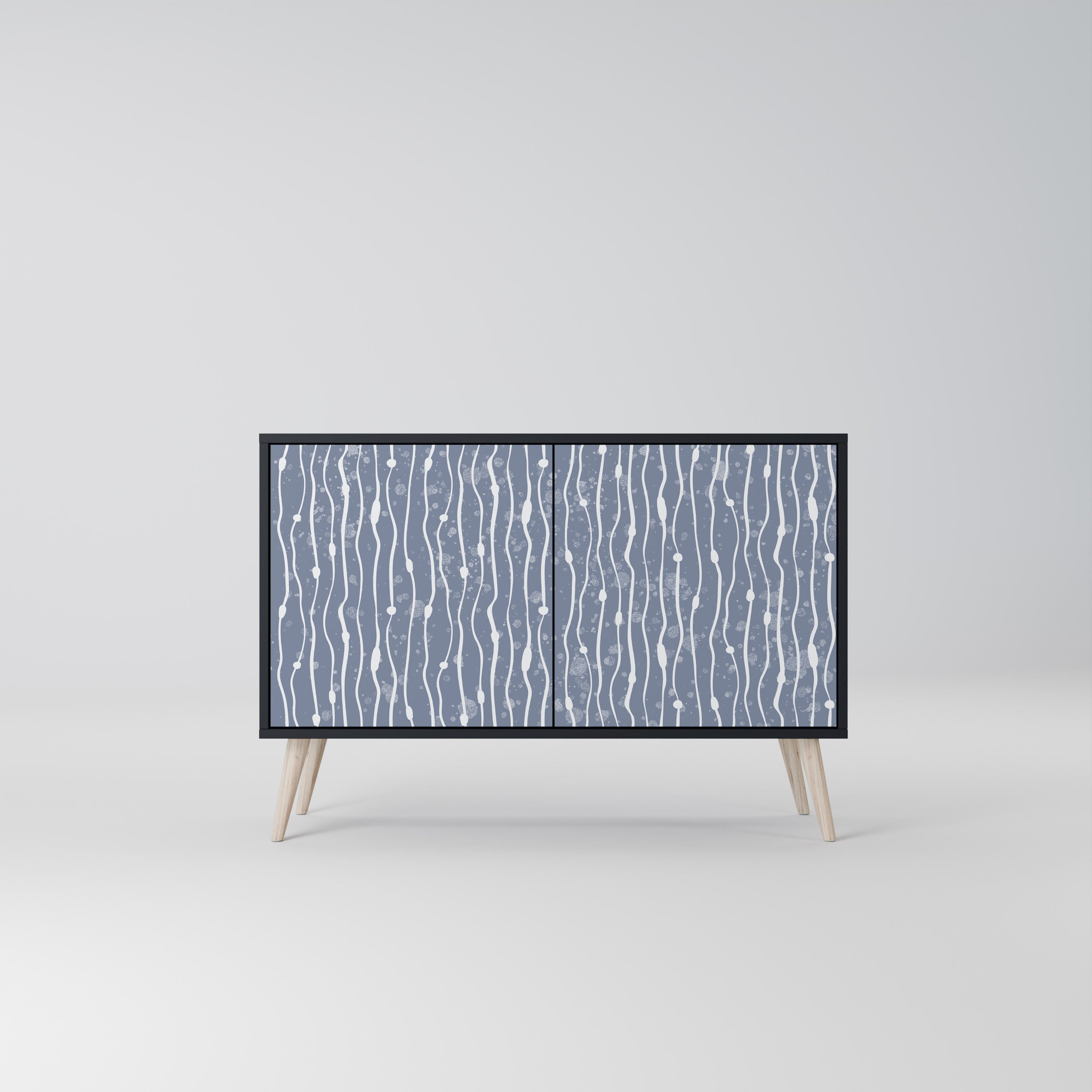 Μπουφές 2 θυρών GRAPHITE RAIN σε μαύρο φινίρισμα