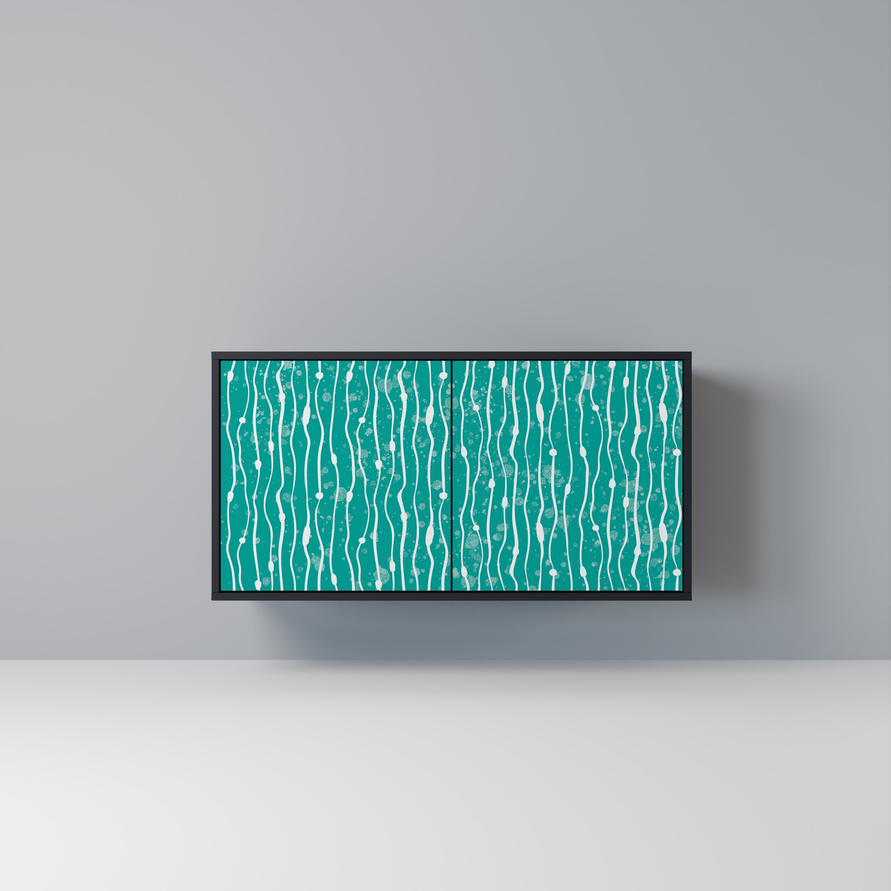 Μπουφές 2 θυρών TURQUOISE RAIN σε μαύρο φινίρισμα