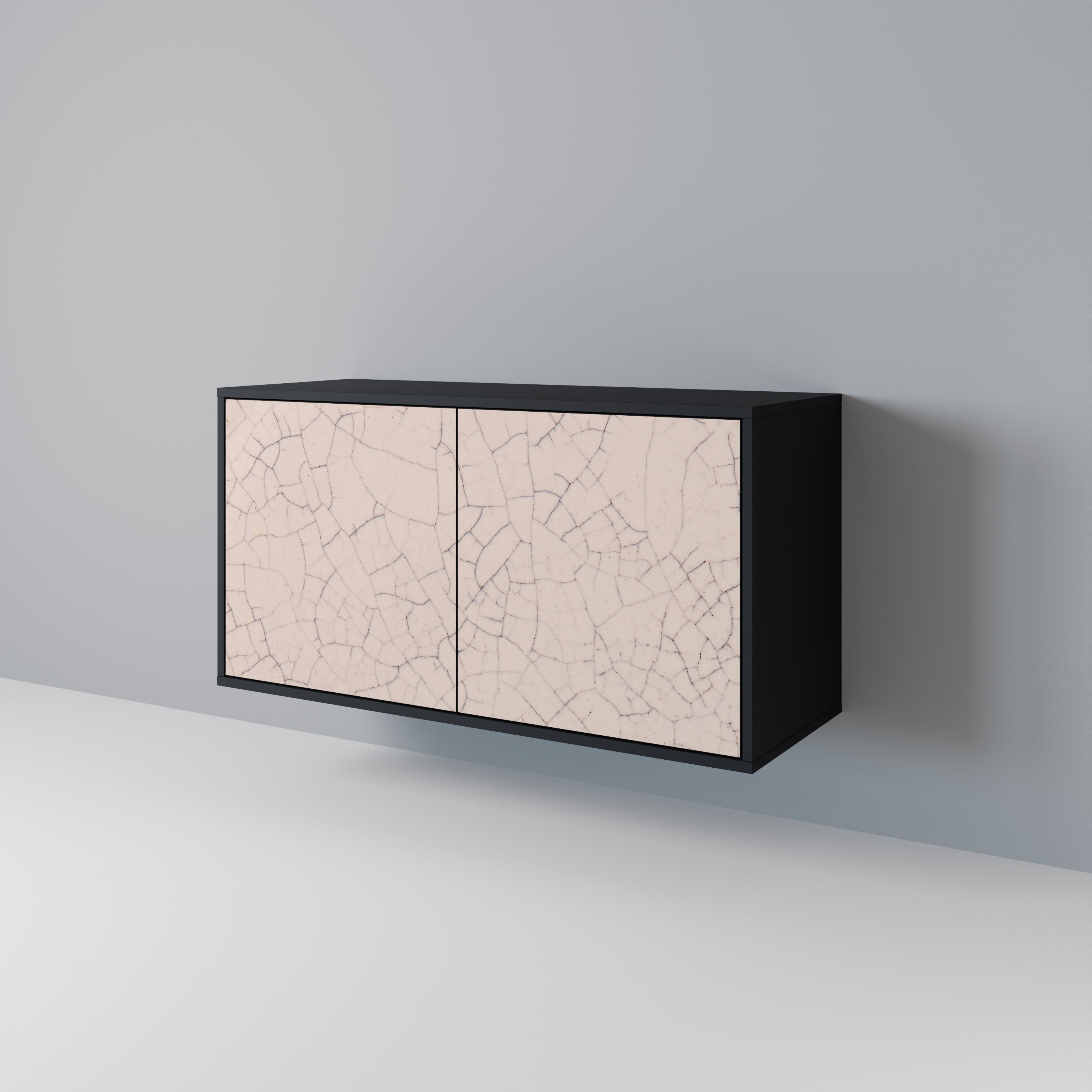 Μπουφές 2 θυρών CERAMIC TEXTURE σε μαύρο φινίρισμα