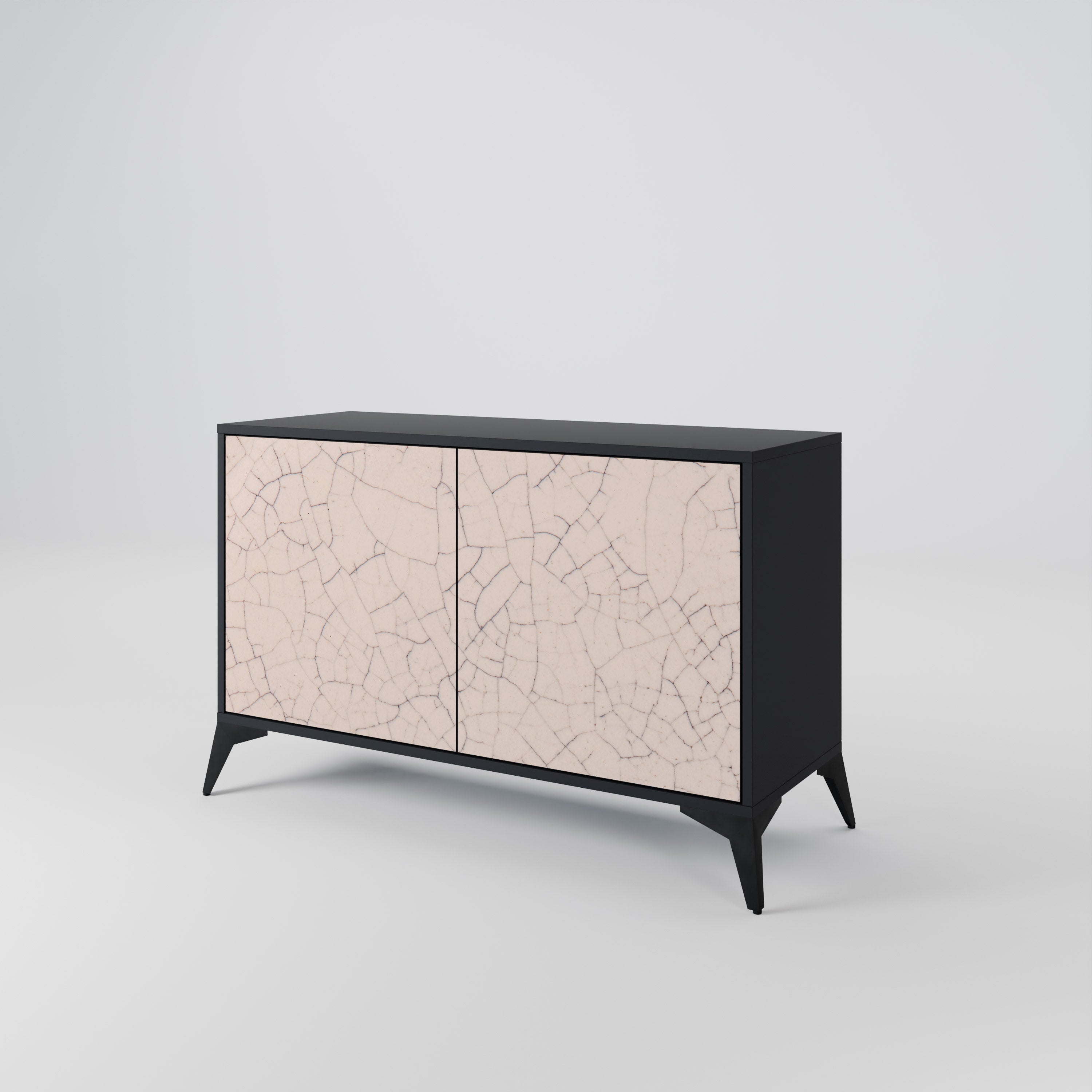 Μπουφές 2 θυρών CERAMIC TEXTURE σε μαύρο φινίρισμα