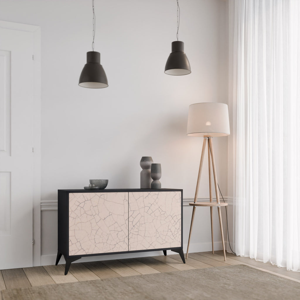 Μπουφές 2 θυρών CERAMIC TEXTURE σε μαύρο φινίρισμα