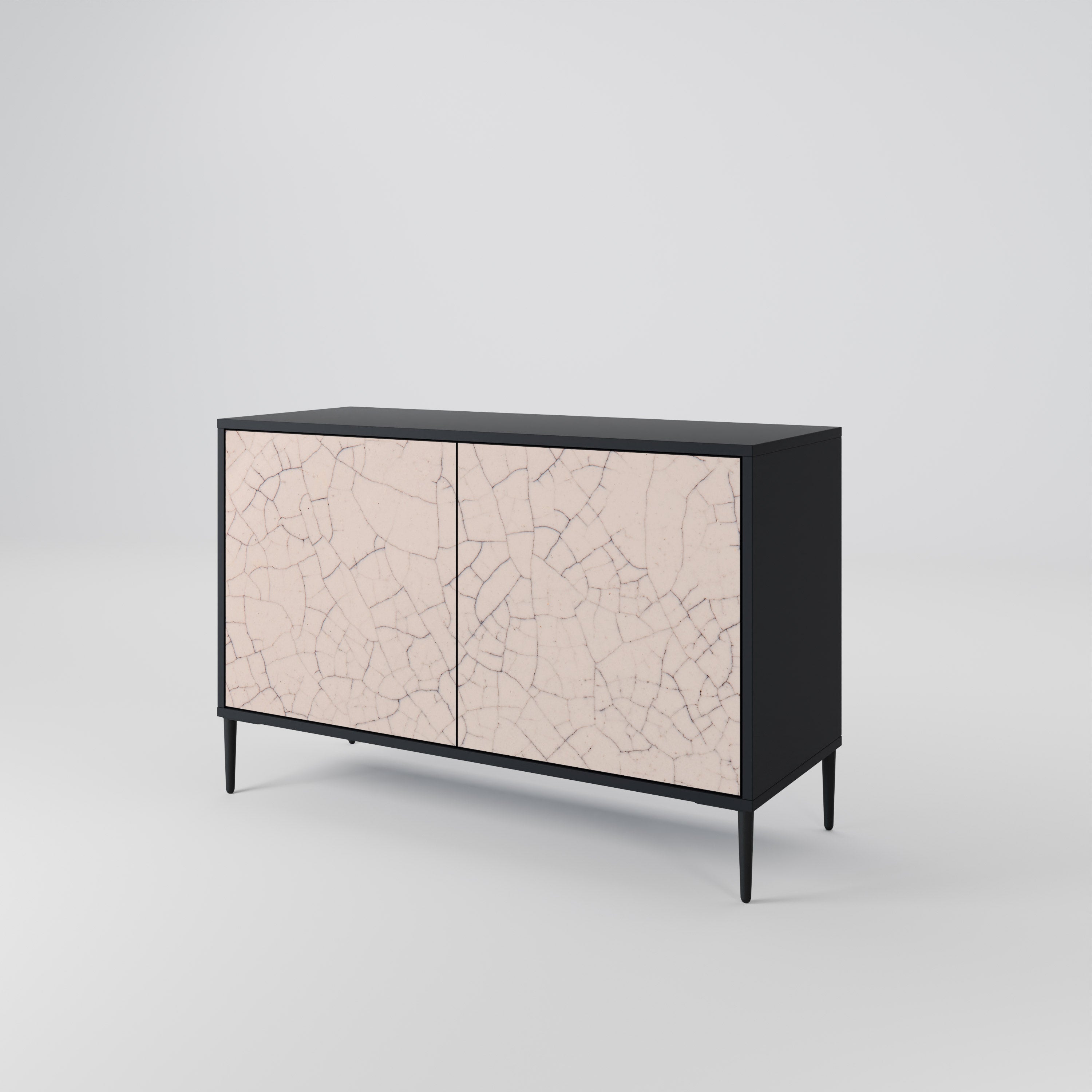 Μπουφές 2 θυρών CERAMIC TEXTURE σε μαύρο φινίρισμα