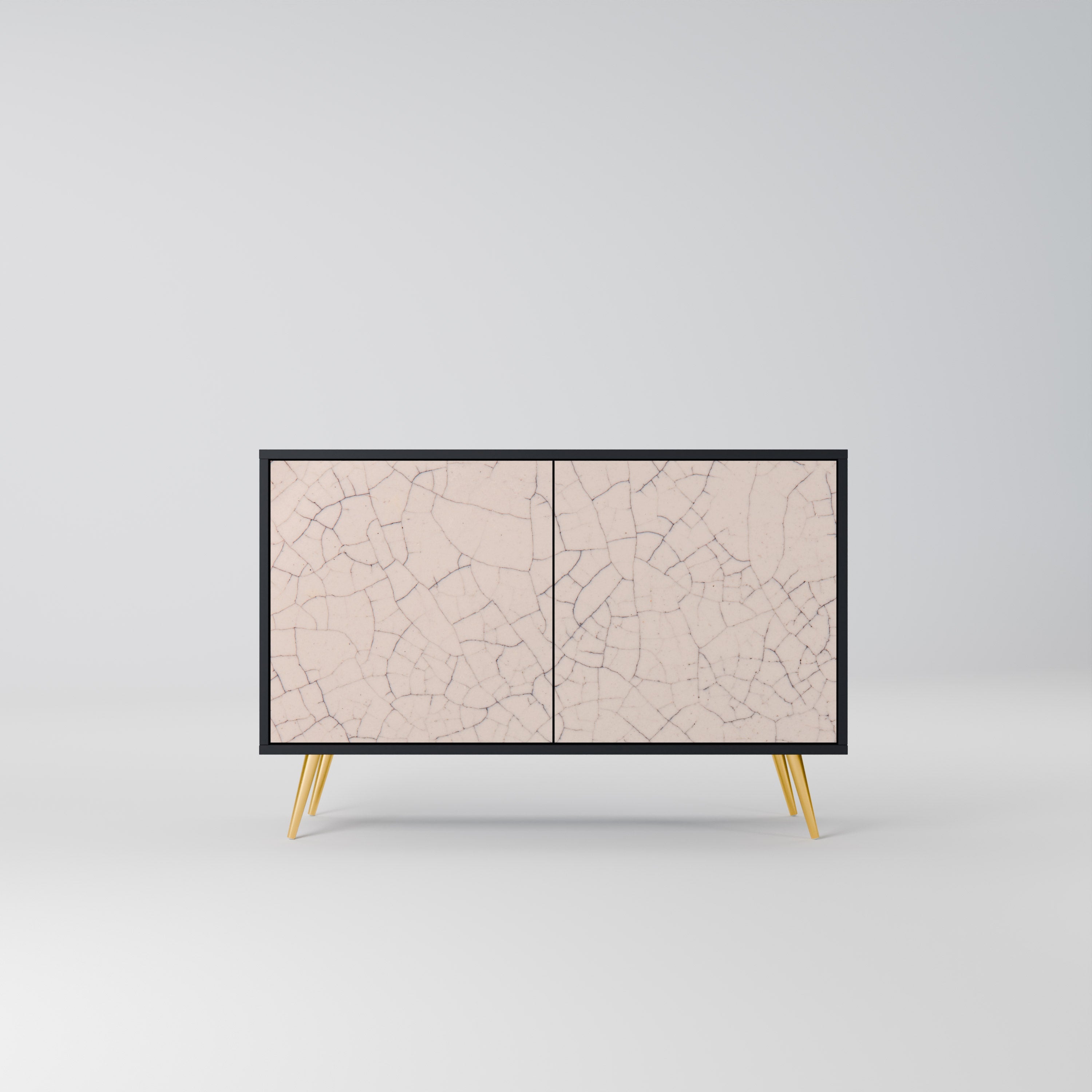 Μπουφές 2 θυρών CERAMIC TEXTURE σε μαύρο φινίρισμα