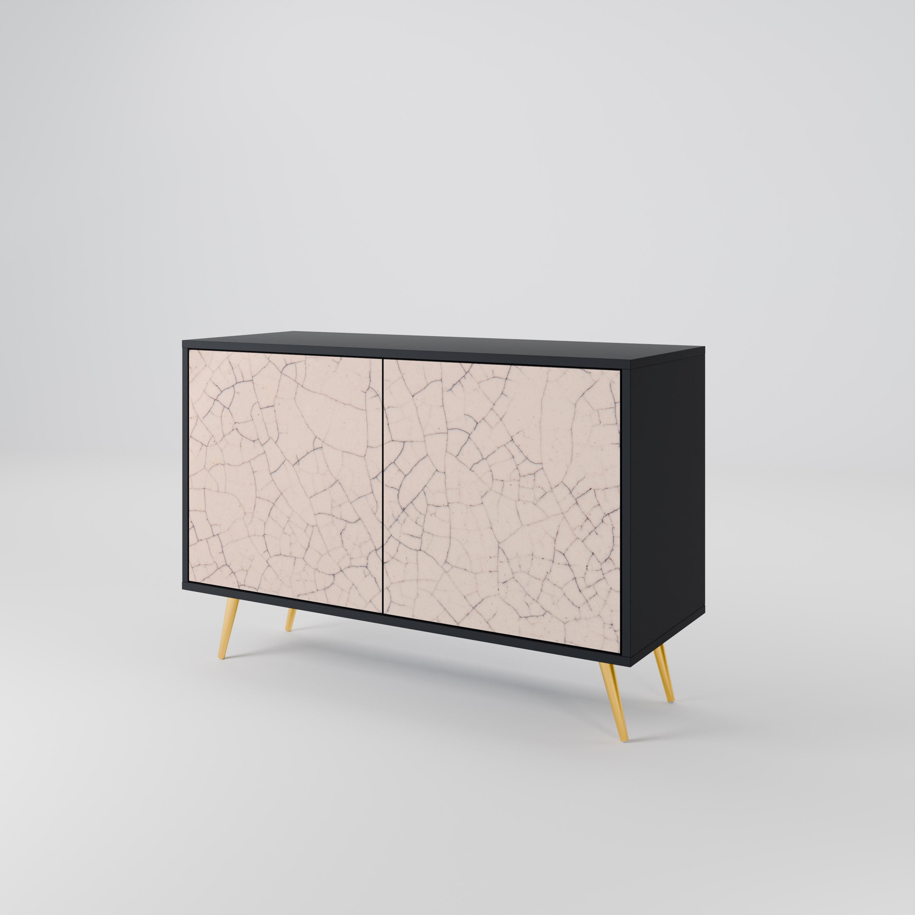 Μπουφές 2 θυρών CERAMIC TEXTURE σε μαύρο φινίρισμα