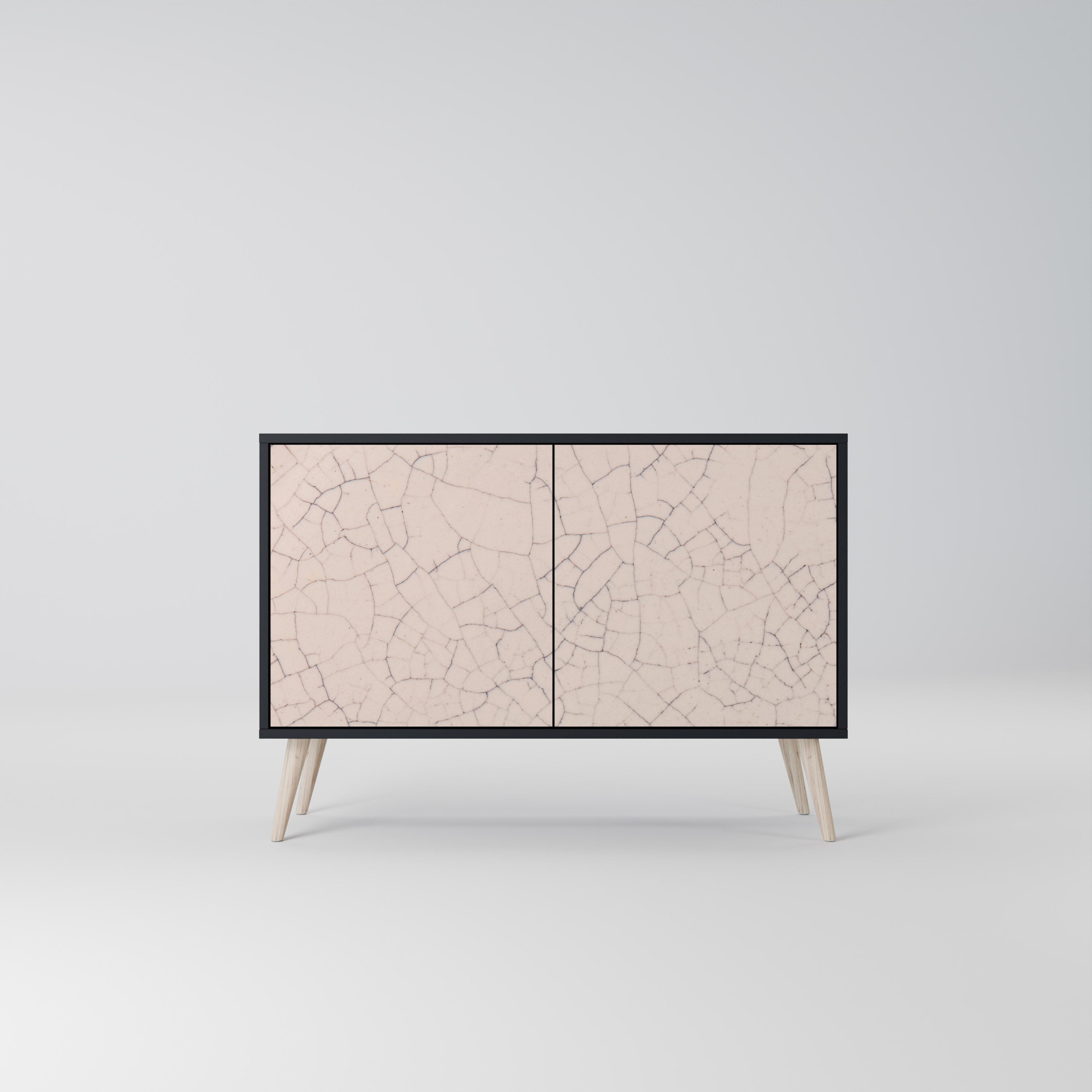 Μπουφές 2 θυρών CERAMIC TEXTURE σε μαύρο φινίρισμα