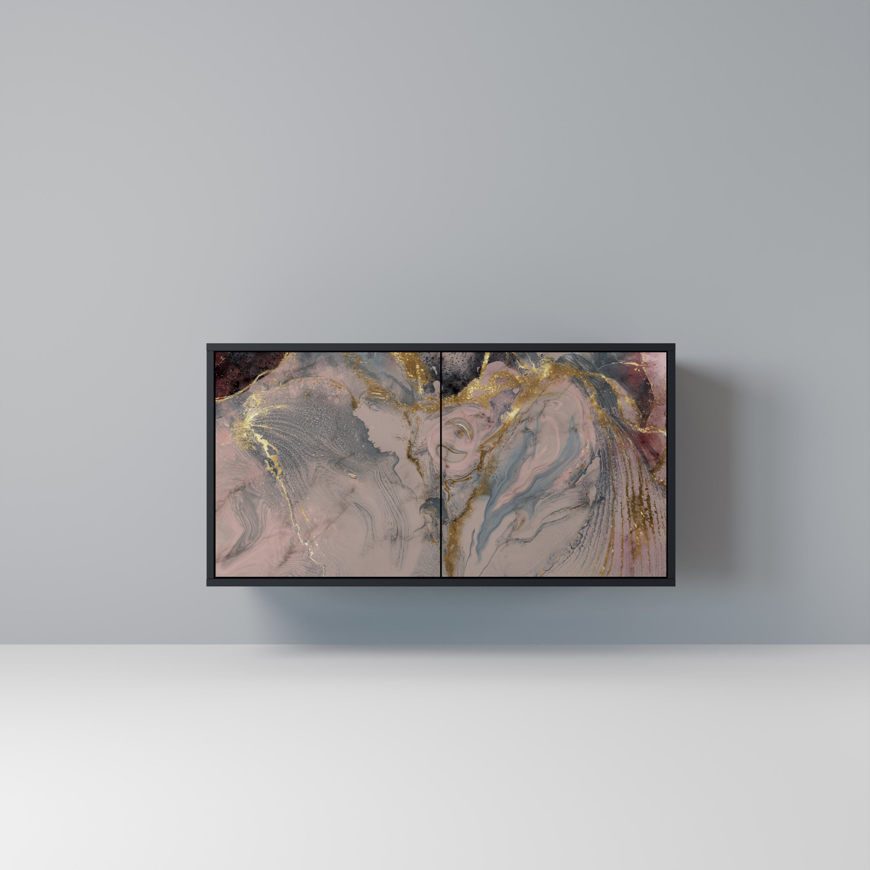 Μπουφές 2 θυρών GILDED SWIRLS σε μαύρο φινίρισμα