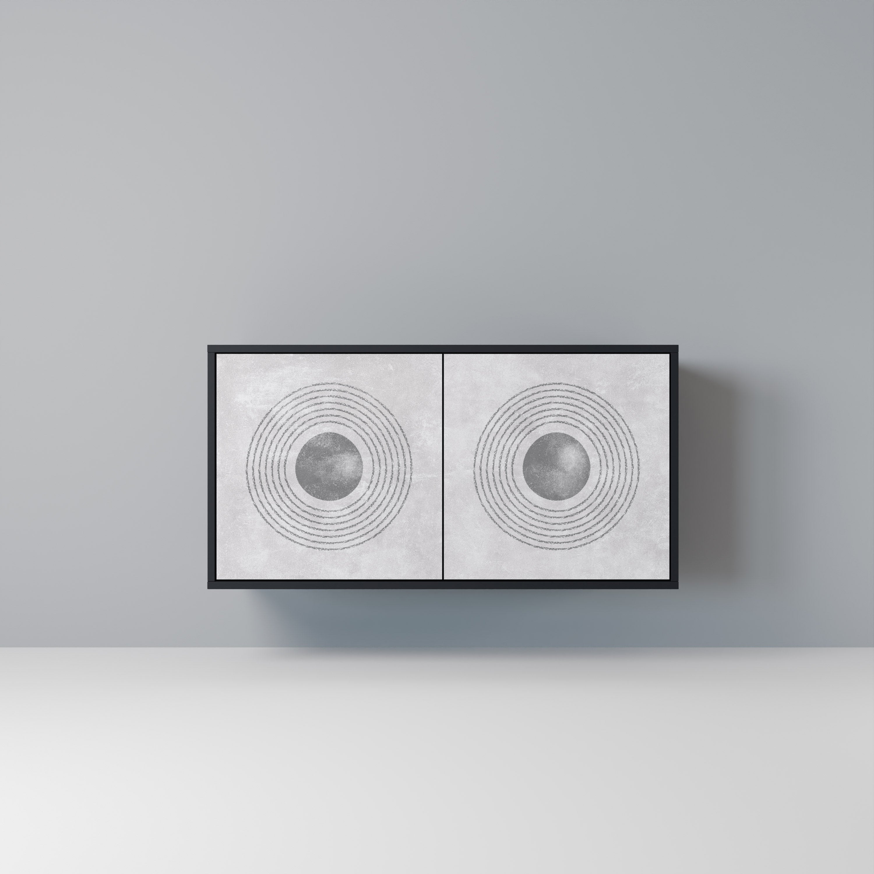 Μπουφές SOLID CIRCLES με 2 πόρτες σε μαύρο φινίρισμα