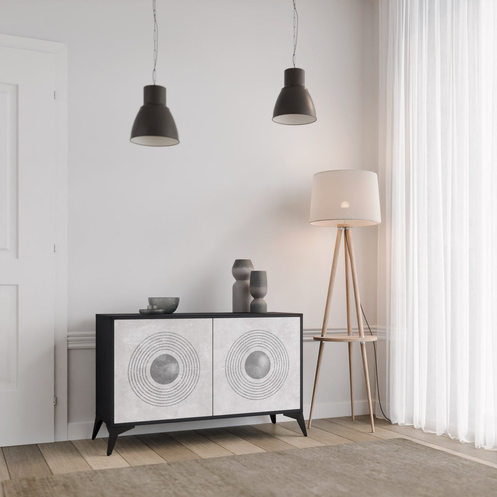 SOLID CIRCLES 2-Door Sideboard in Black Finish